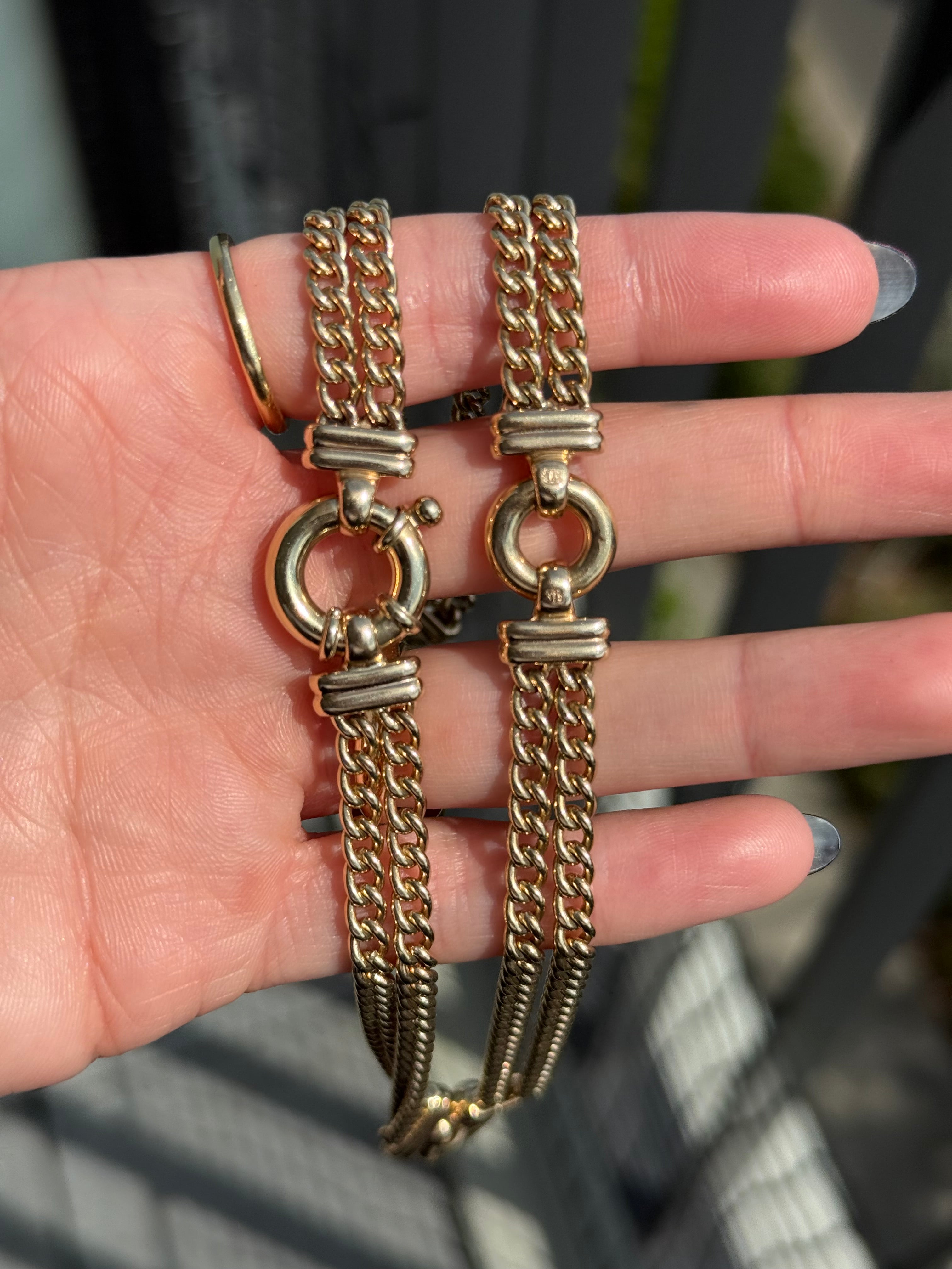 Solid Bolt Double Curb Chain