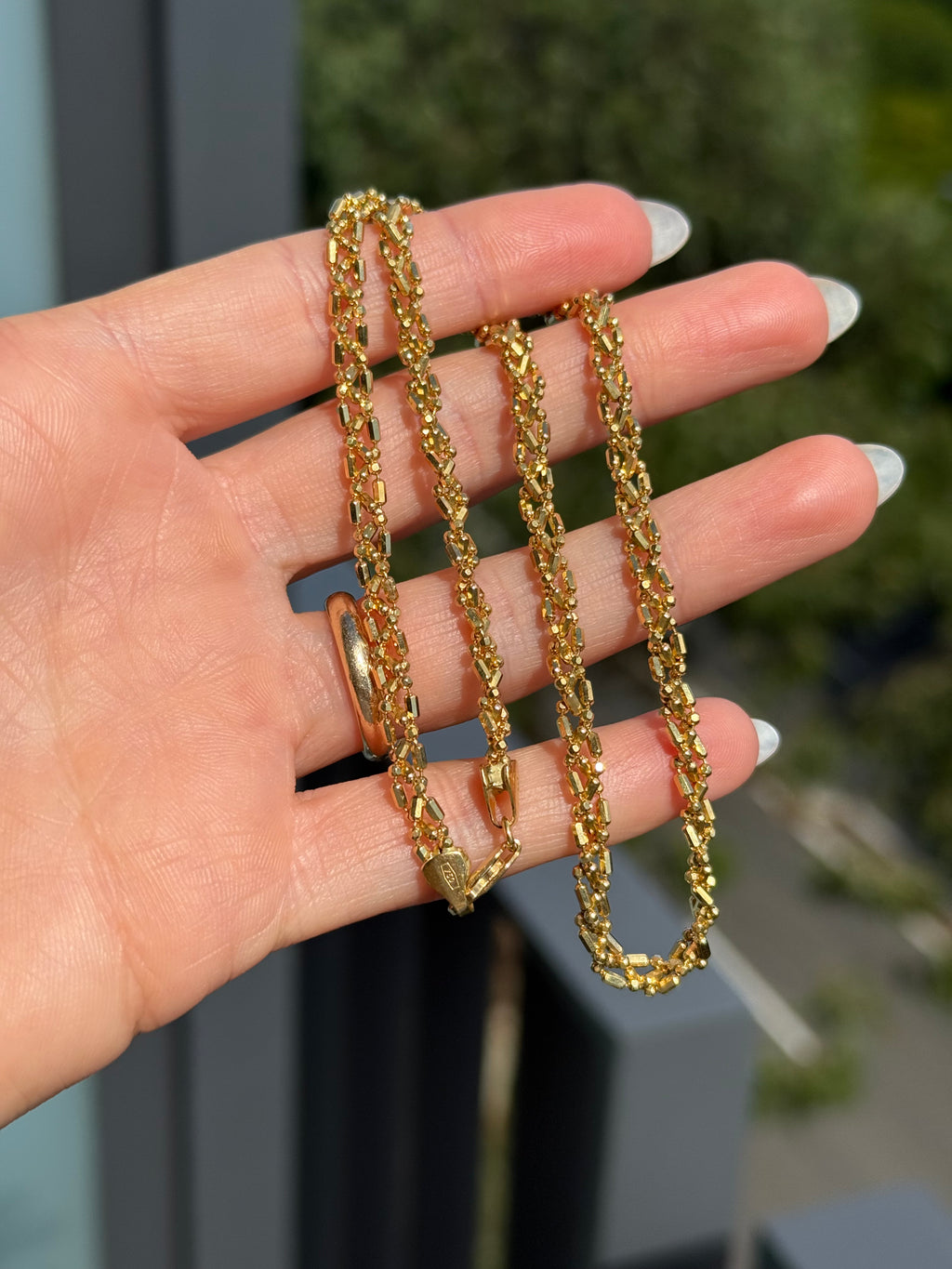 Sparkly Beaded Braided Chain Necklace