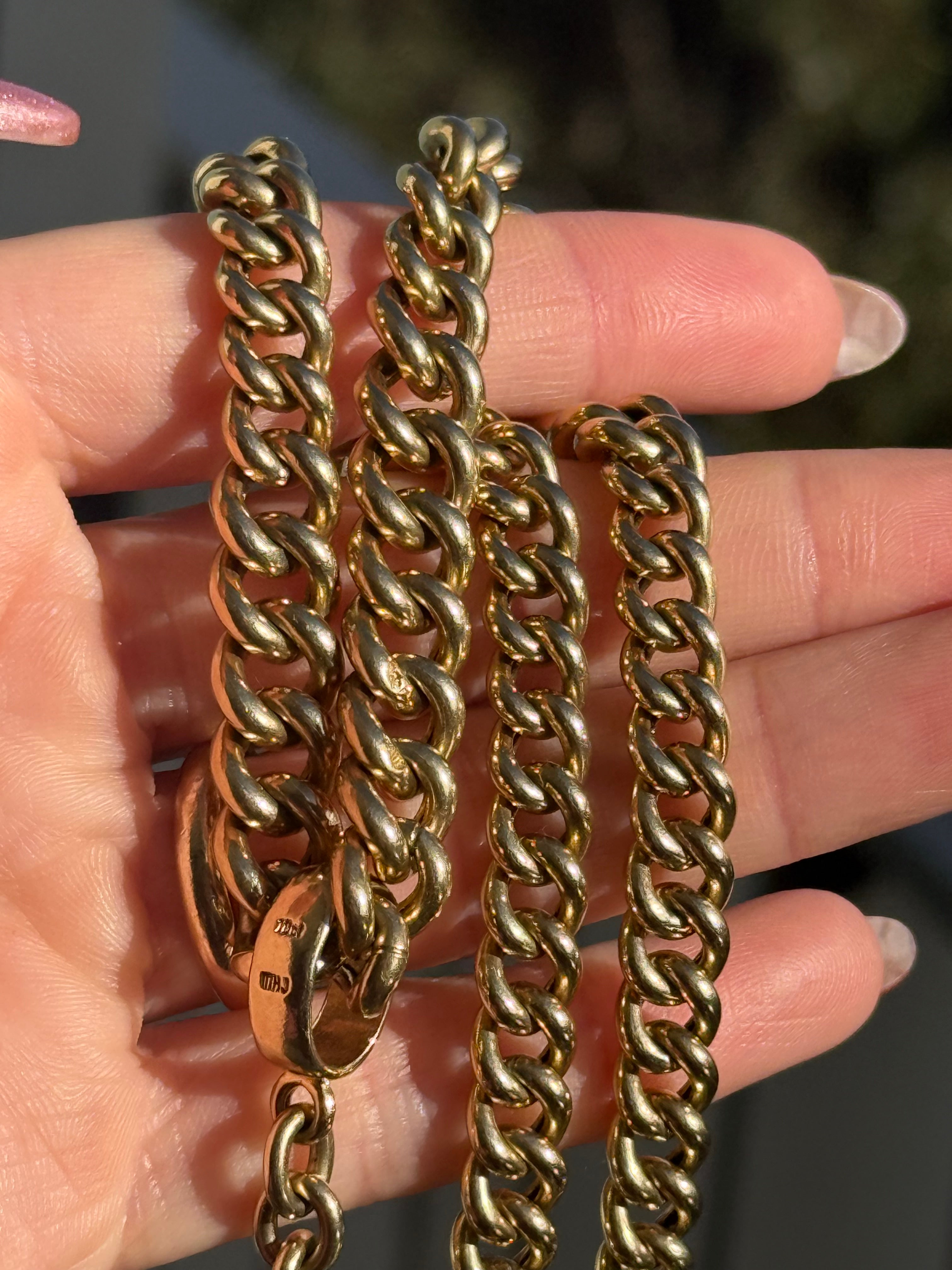10k Graduated Curb Watch Chain