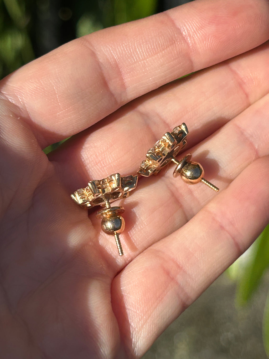 Old Euro Diamond Star Studs