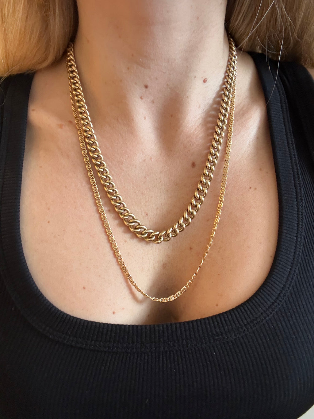10k Graduated Curb Watch Chain