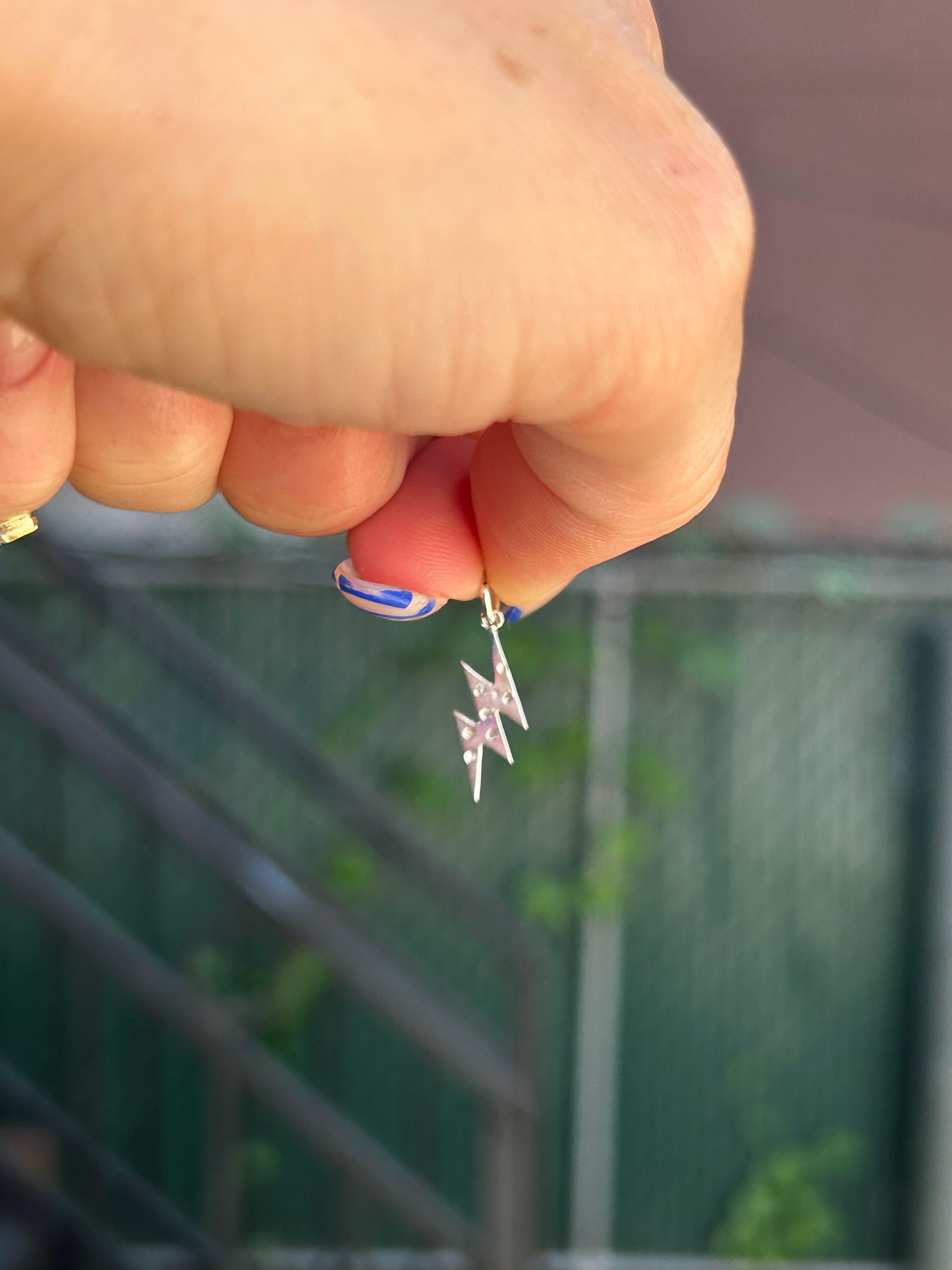 Mini WG Diamond Lightning Bolt Charm