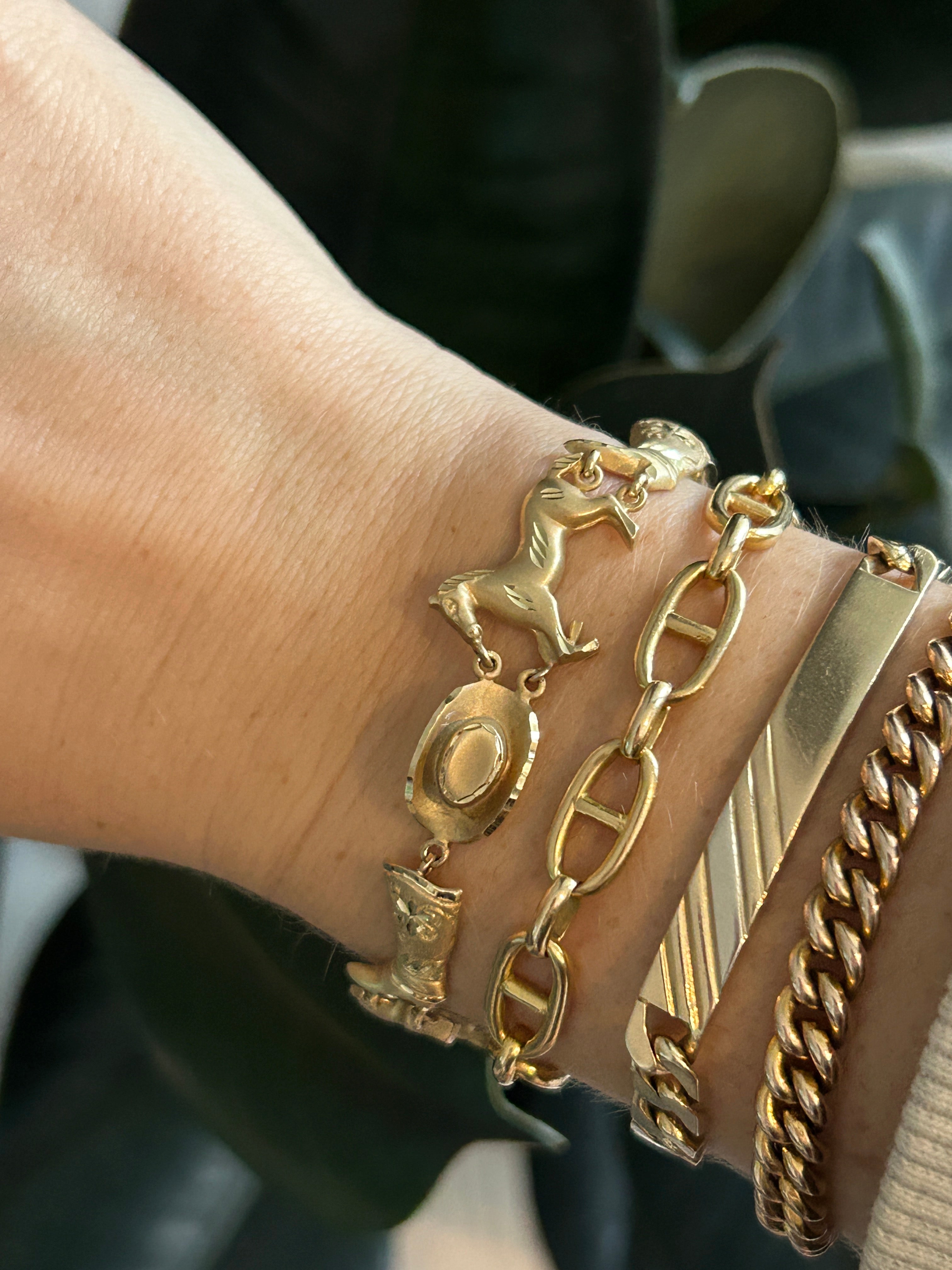 Cowgirl Detailed Charm Bracelet