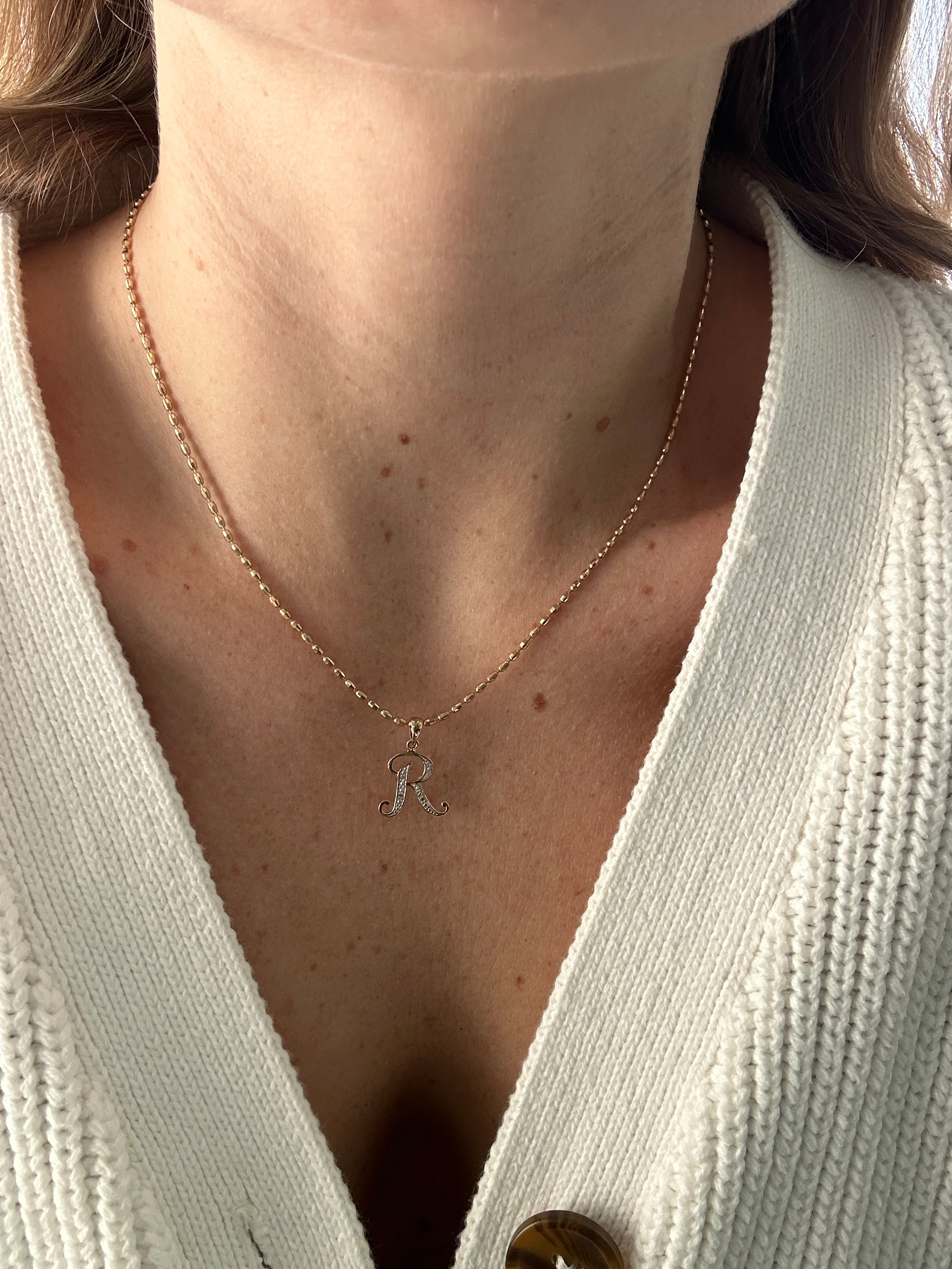 Diamond R Charm