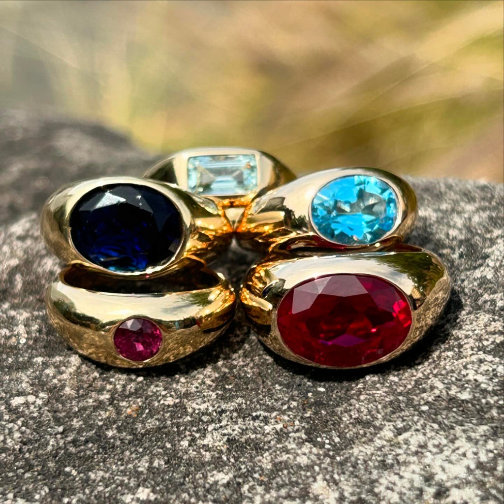 Blue Topaz Aura Ring