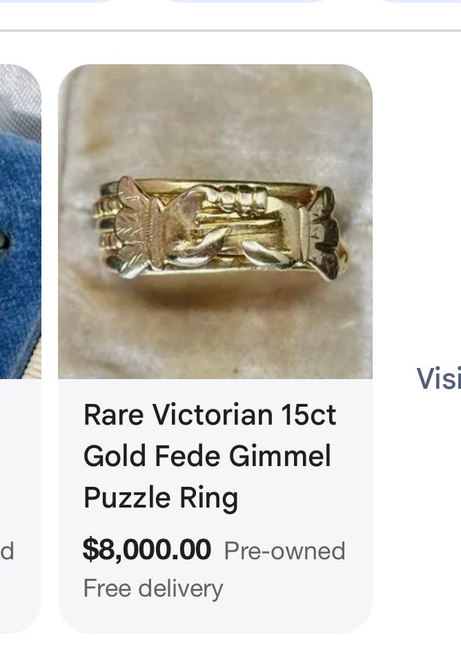 Antique German Gimmel Betrothel Charm