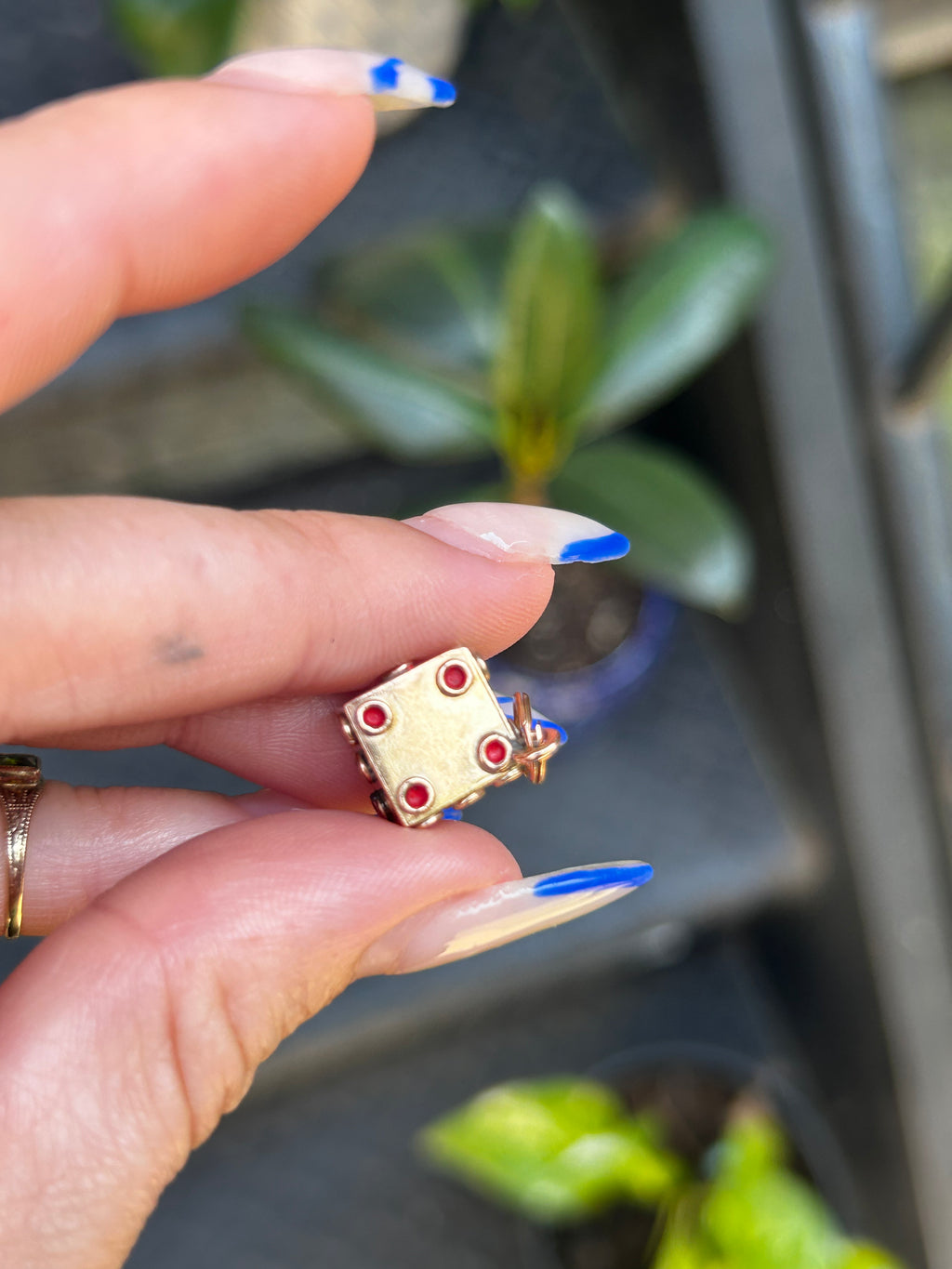 Solid Enamel Dice Charm