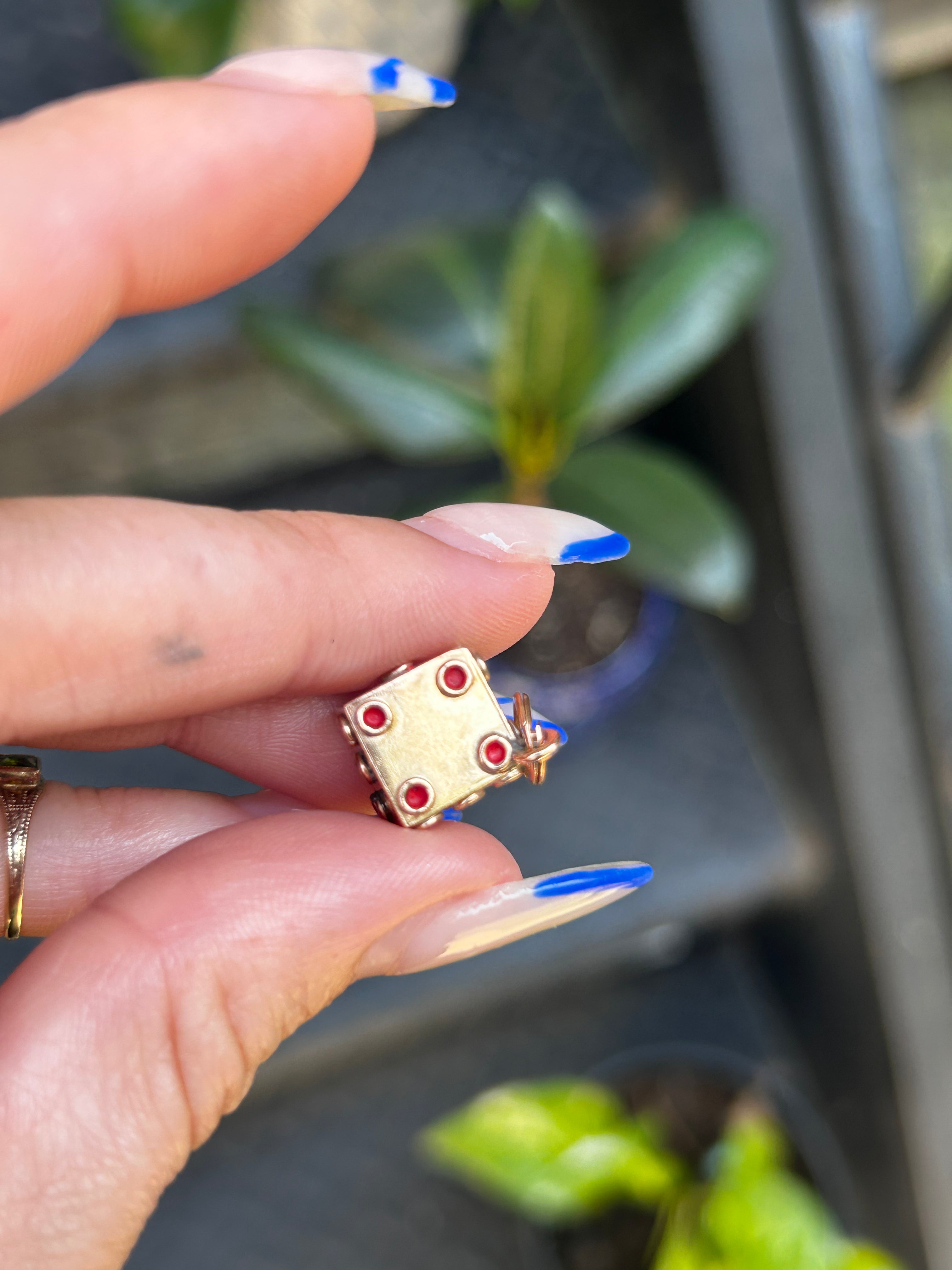 Solid Enamel Dice Charm