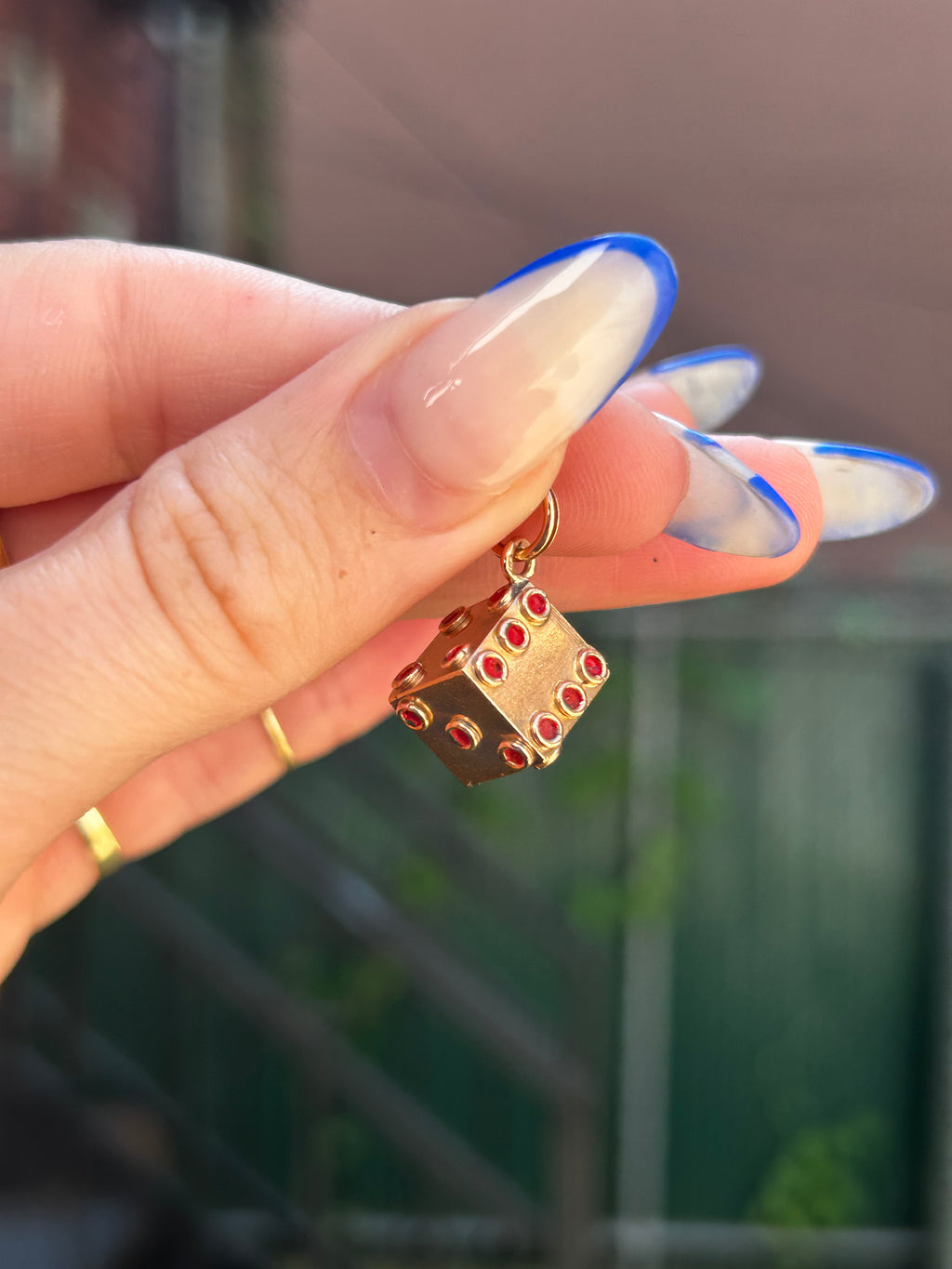 Solid Enamel Dice Charm