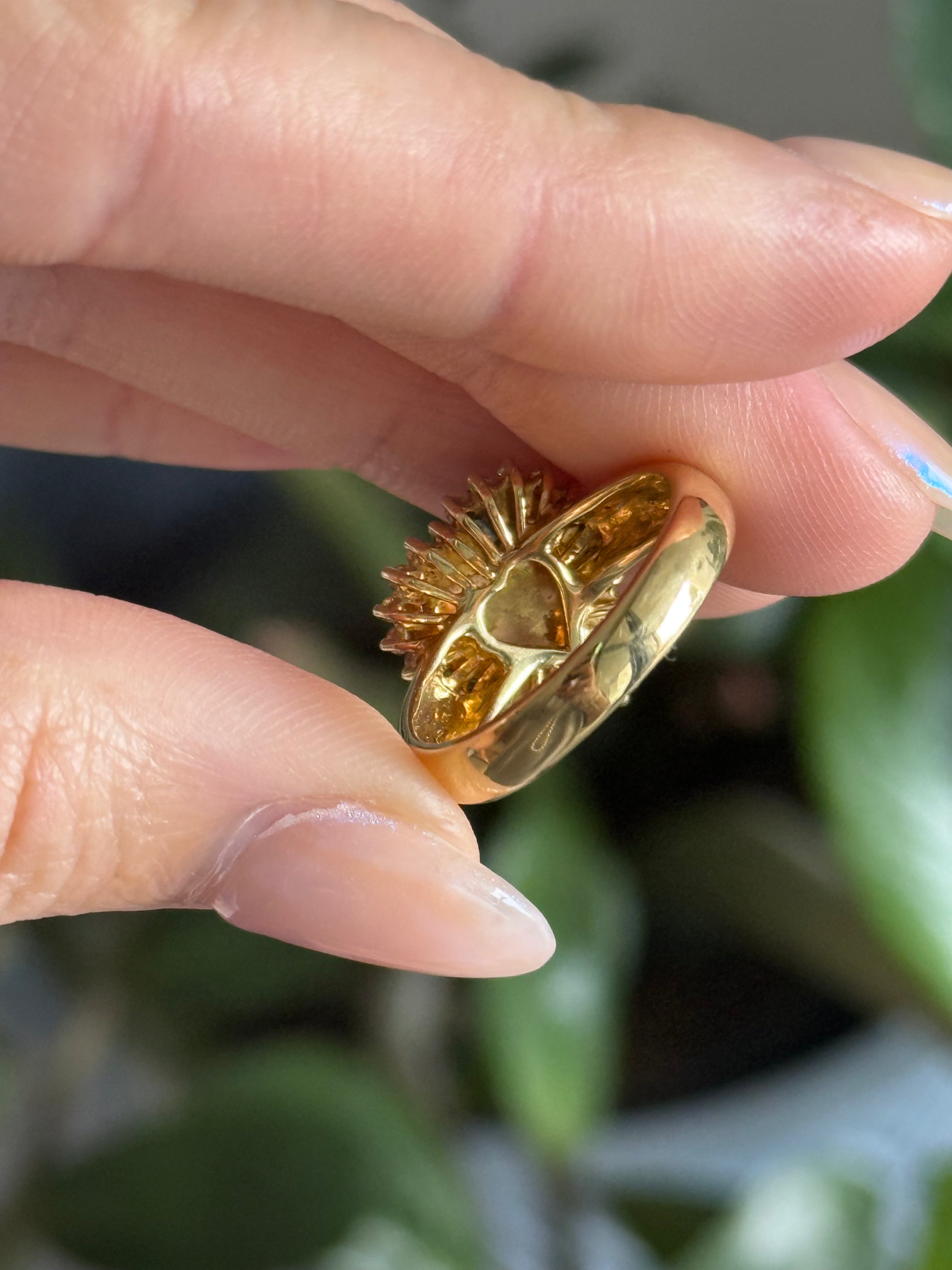 Emerald Cabochon Diamond Heart Ring