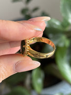 Emerald Cabochon Diamond Heart Ring