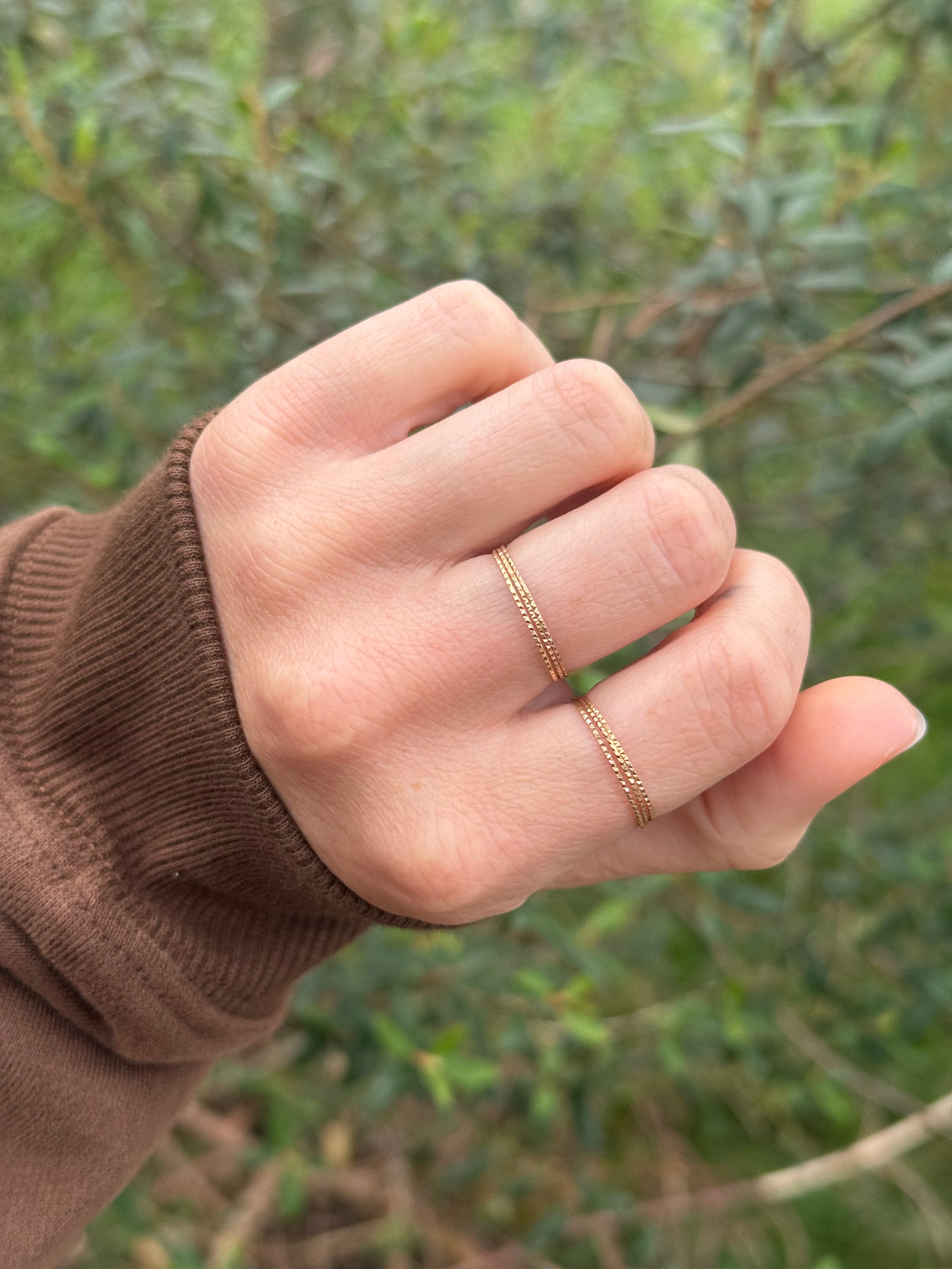 10k Shimmery Dainty Stacking Rings