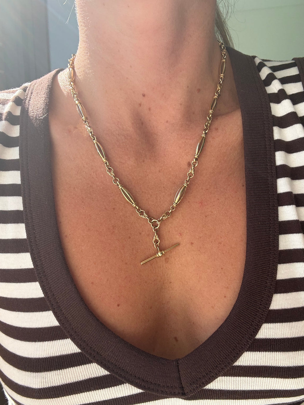 Rare Antique Love Knot Torpedo Watch Chain
