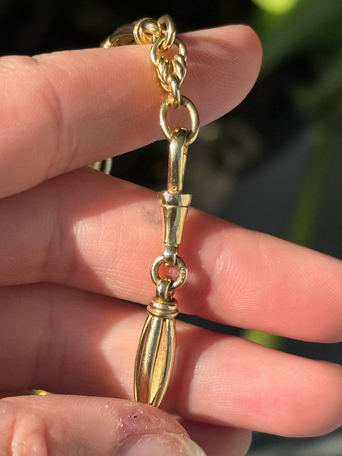 Rare Antique Love Knot Torpedo Watch Chain