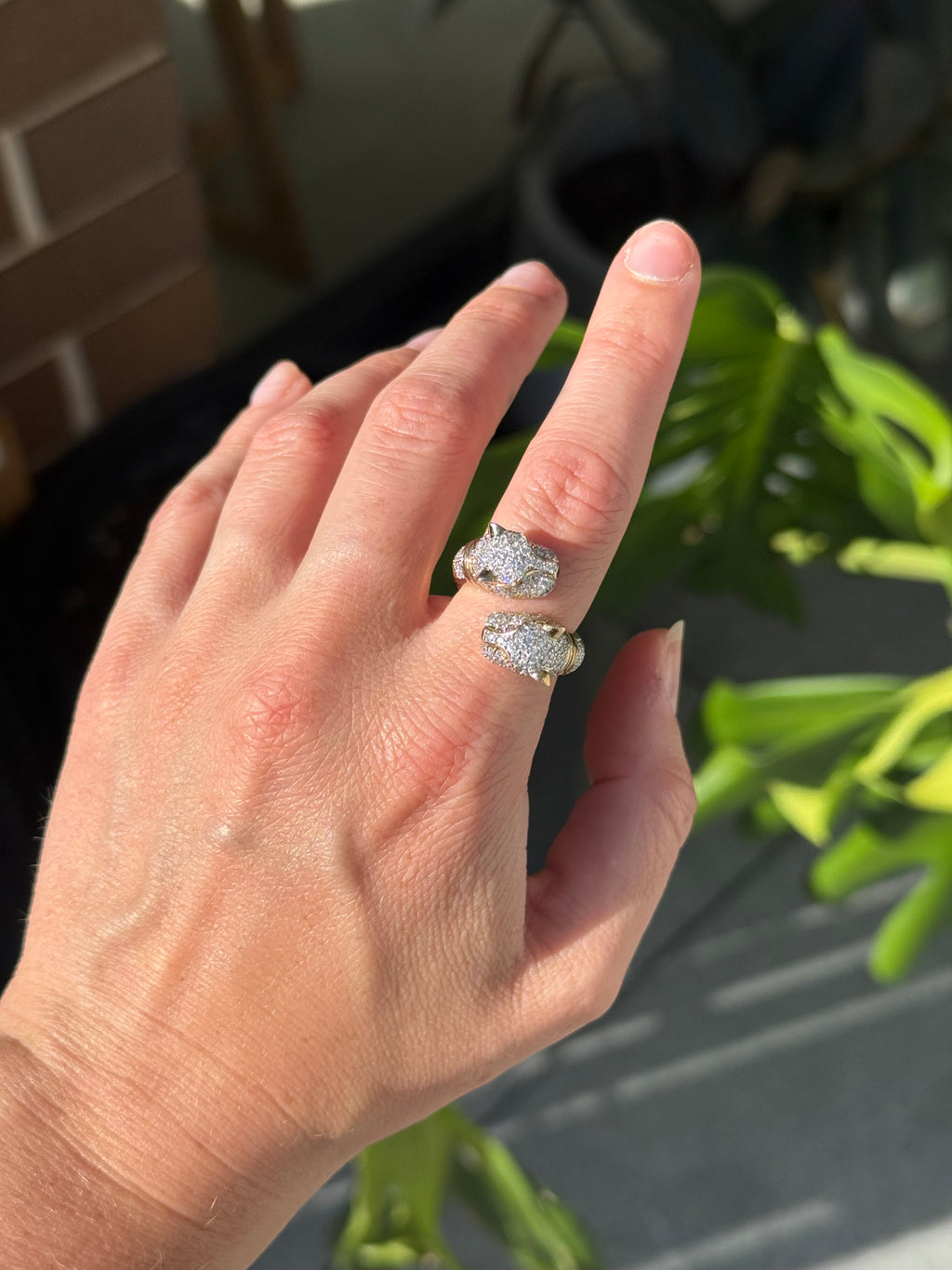 Diamond Panther Ring