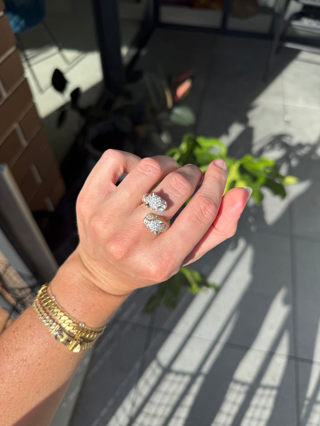 Diamond Panther Ring