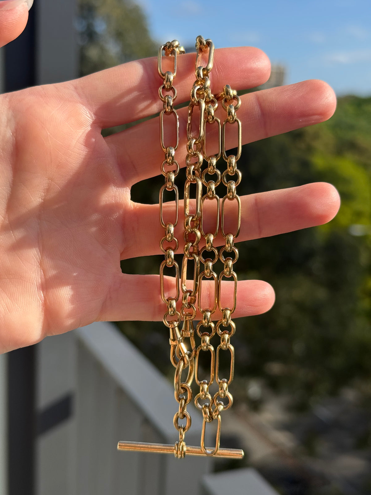 Solid Trombone Watch Chain
