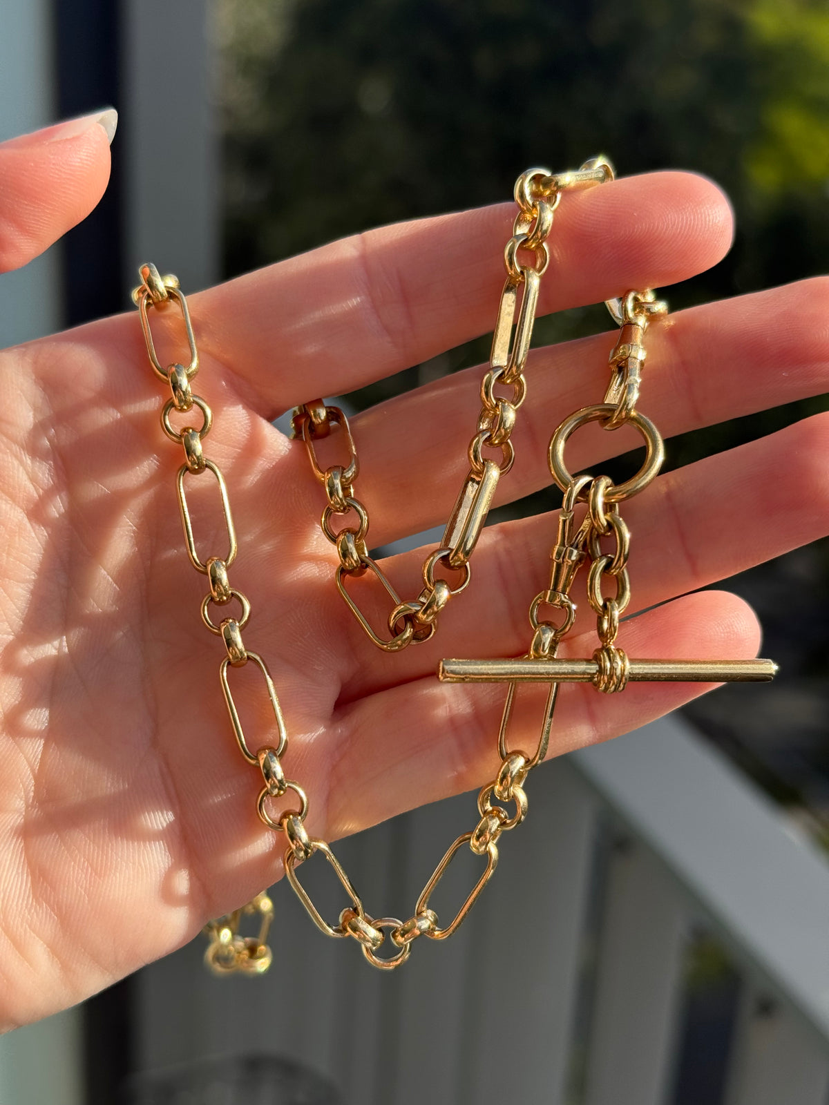Solid Trombone Watch Chain