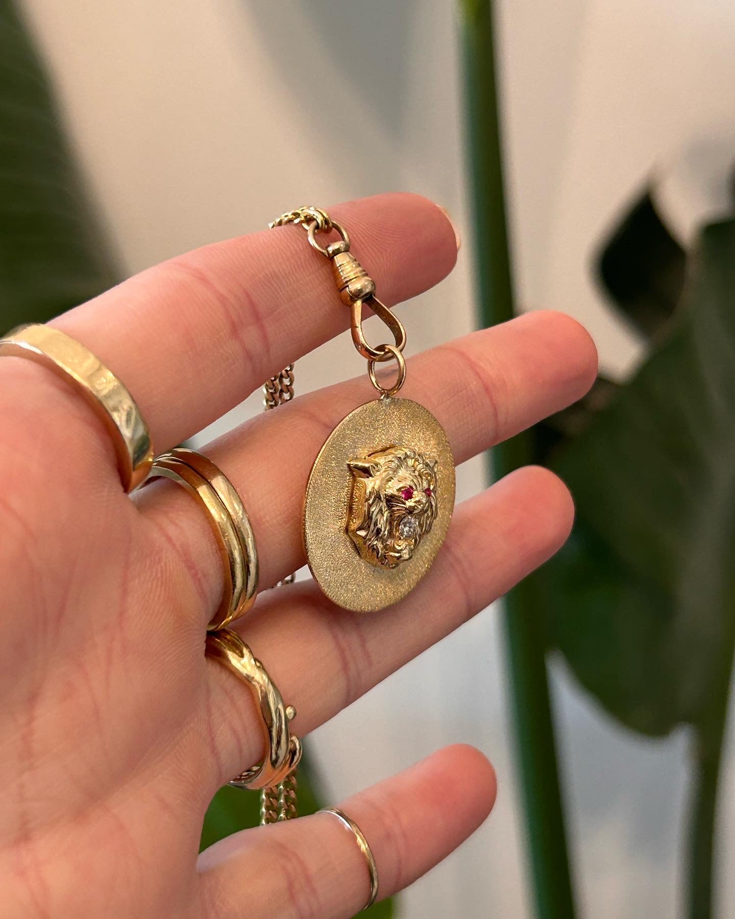 Diamond Lion Pendant