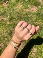 Green Sapphire Two Tone Ring