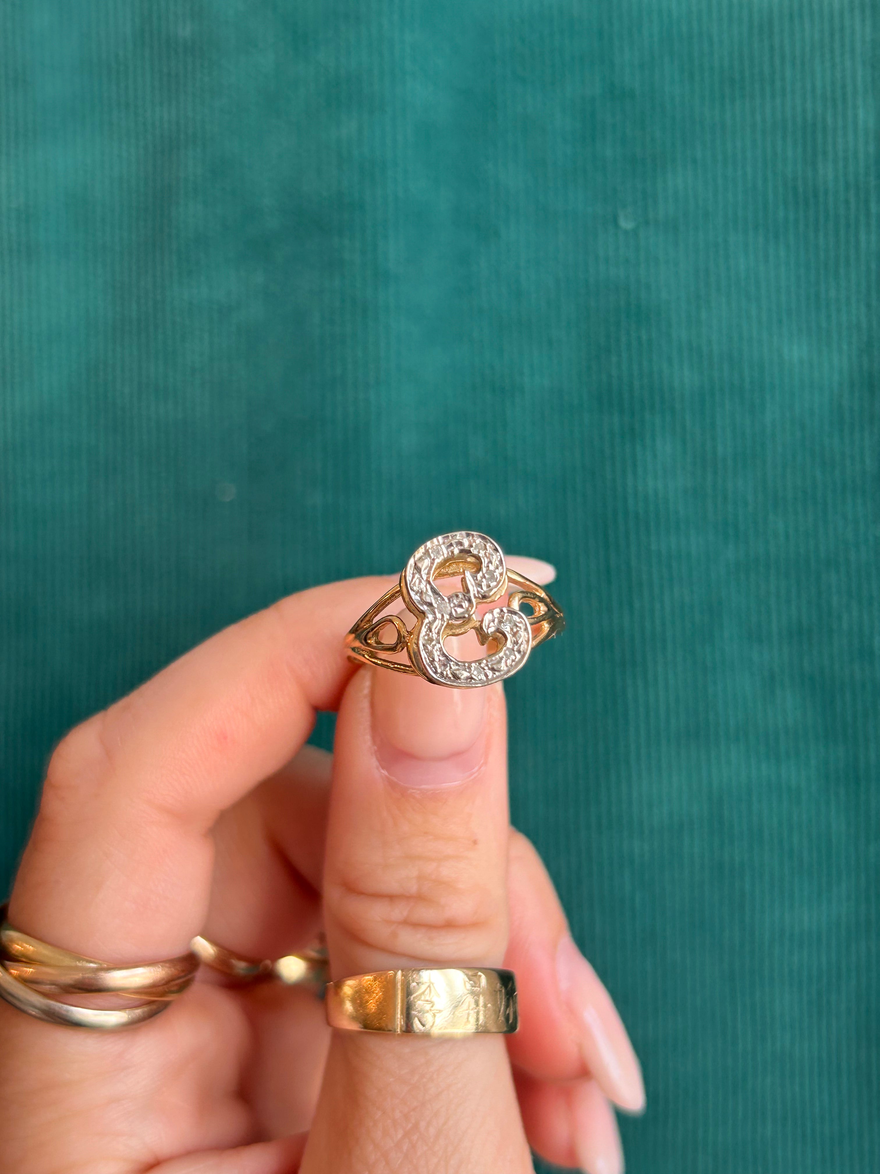 Diamond E Ring