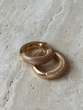 Textured Shiny Chubby Hoops