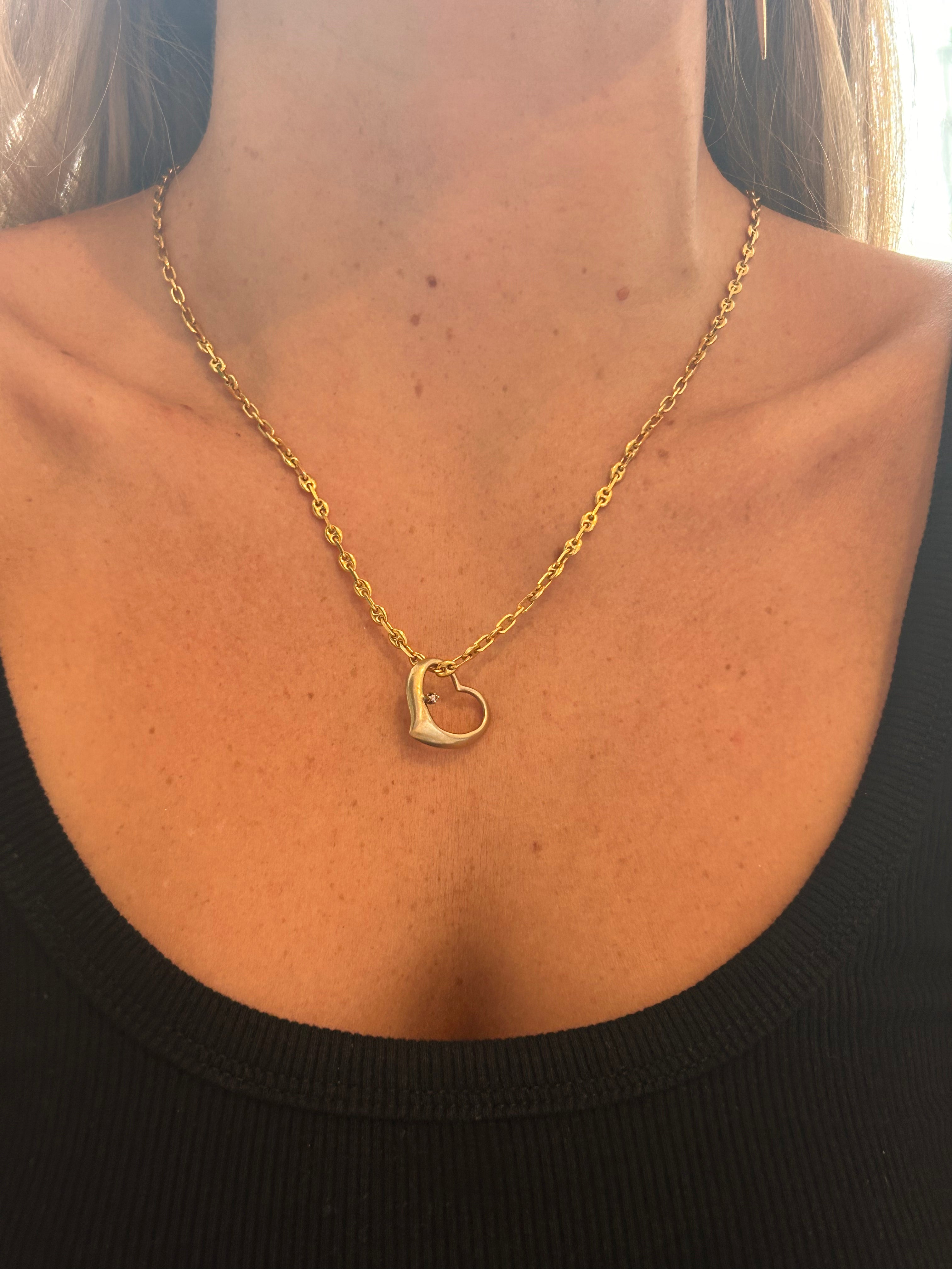 Open Heart Diamond Charm