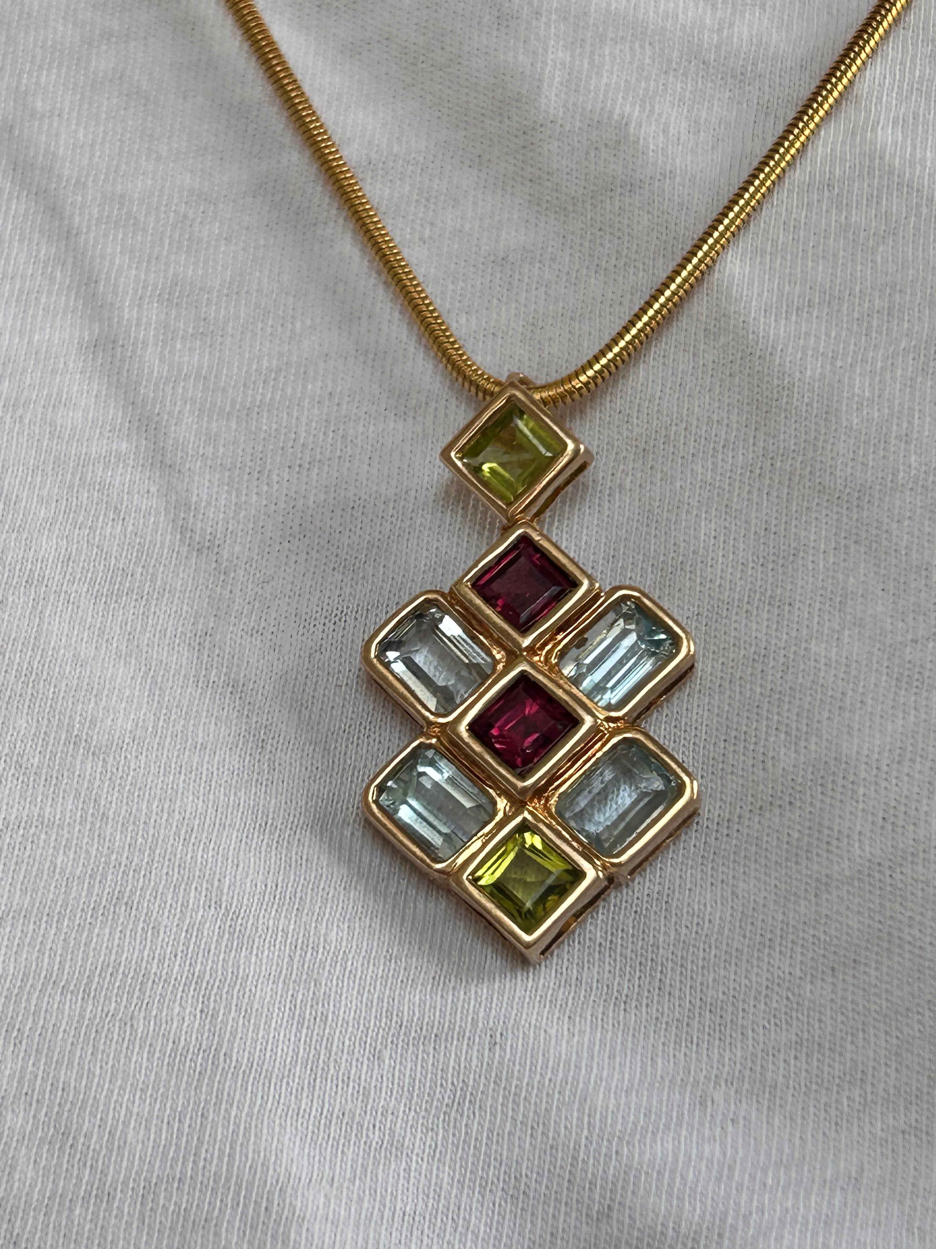 Geometric Gemstone Pendant