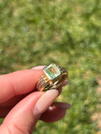 Green Sapphire Two Tone Ring