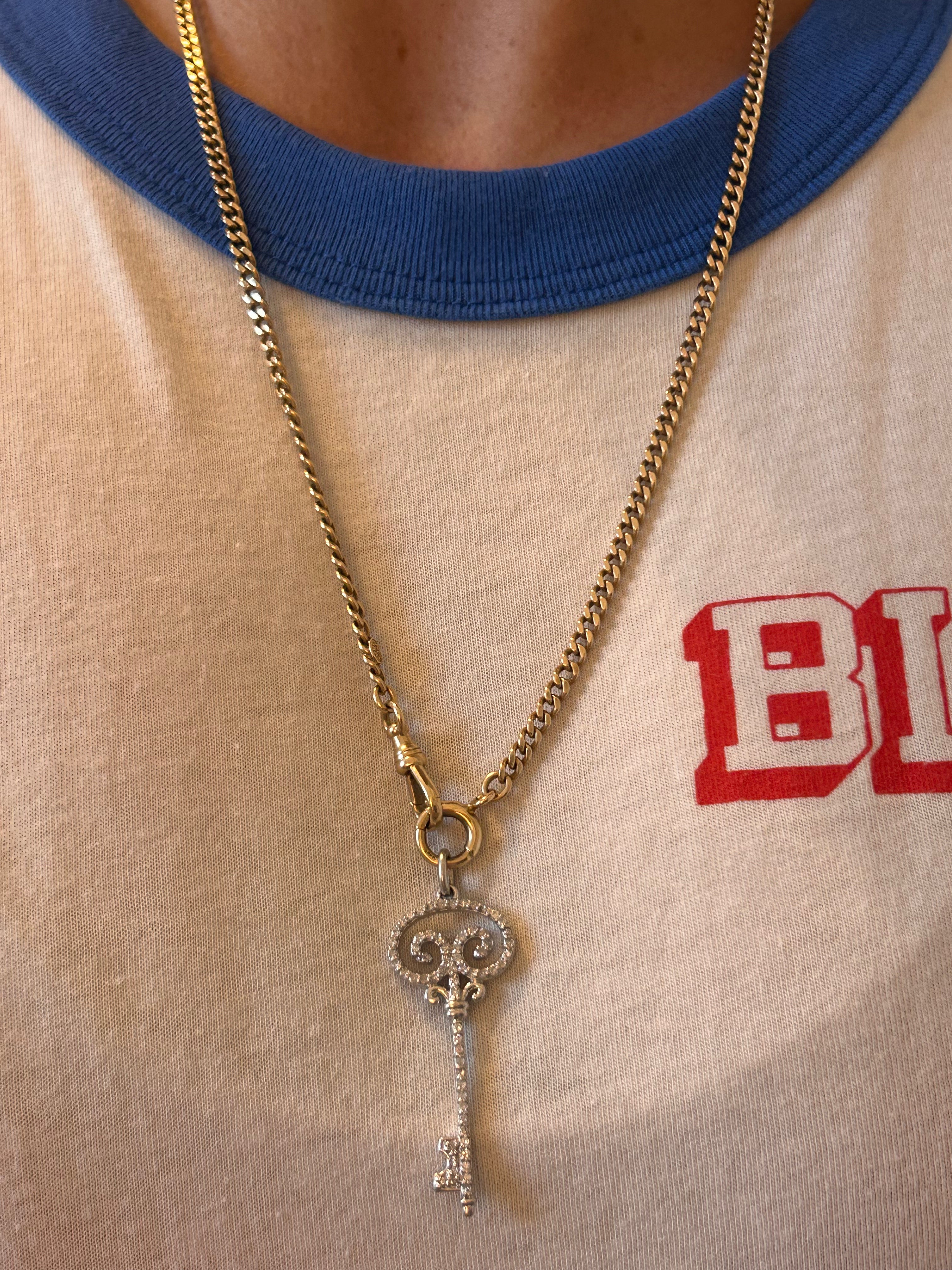 Large Diamond Key Charm