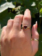 Garnet Heart Ring