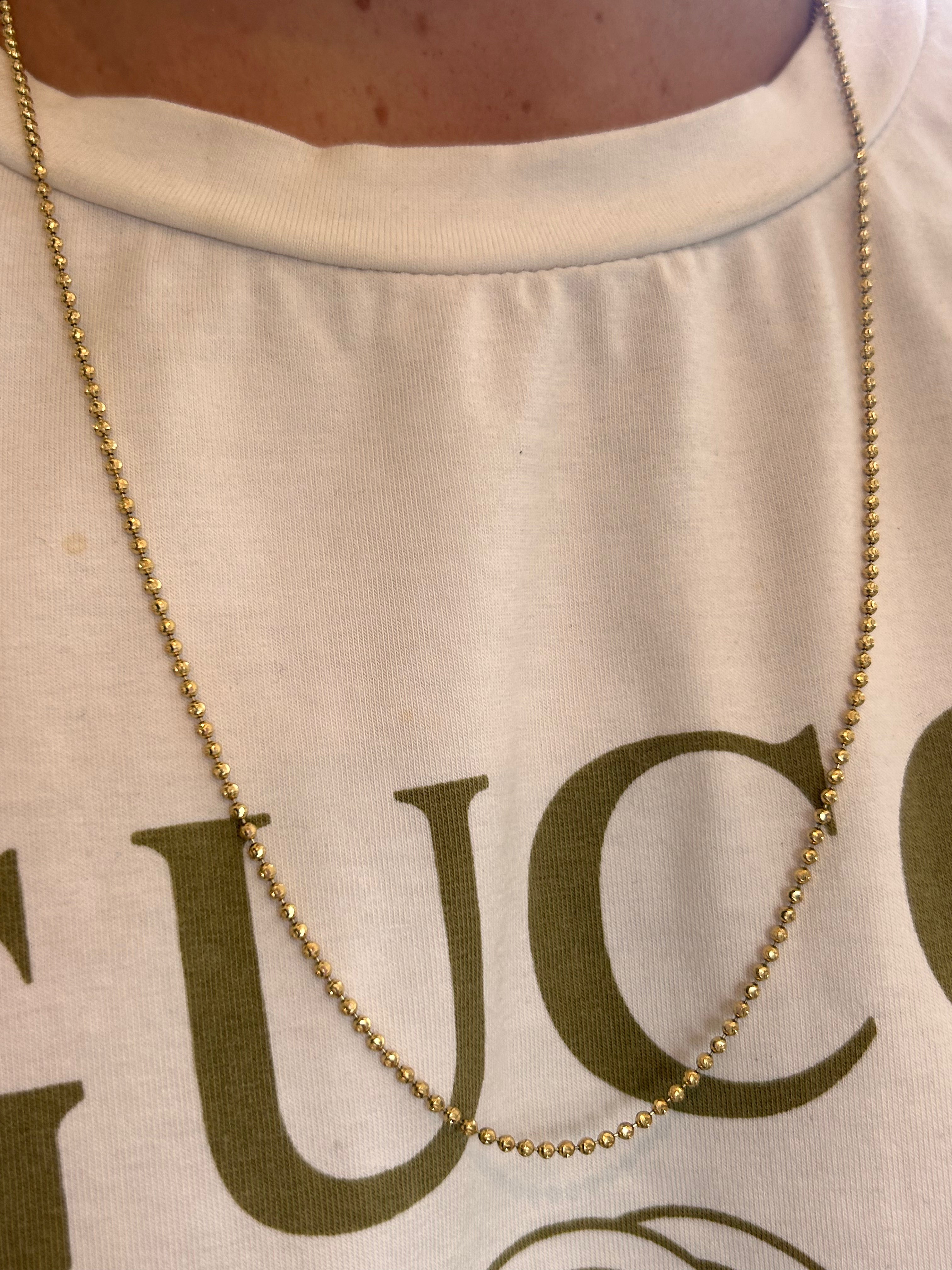 Diamond Cut Solid Ball Chain