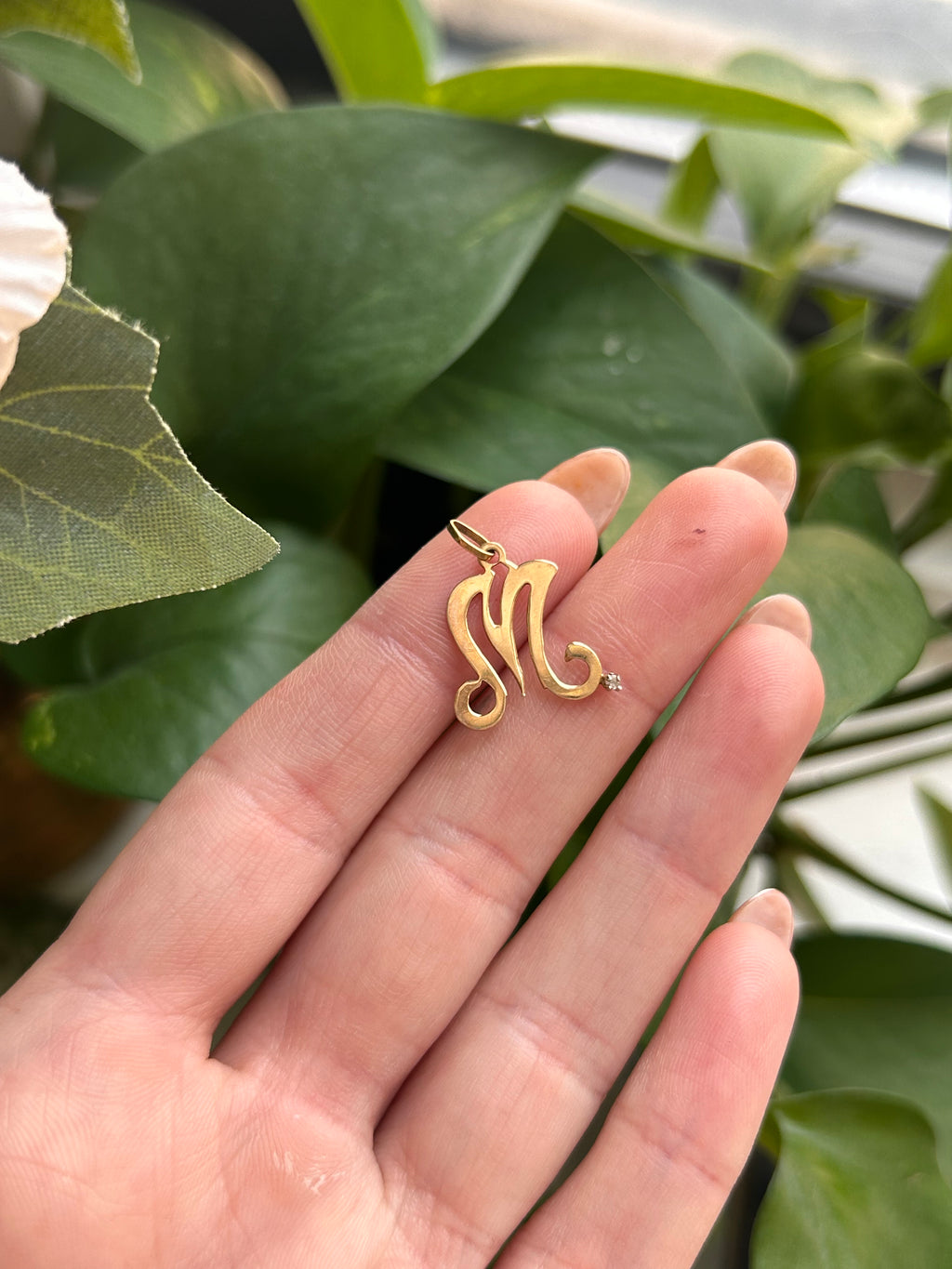 Cursive M charm