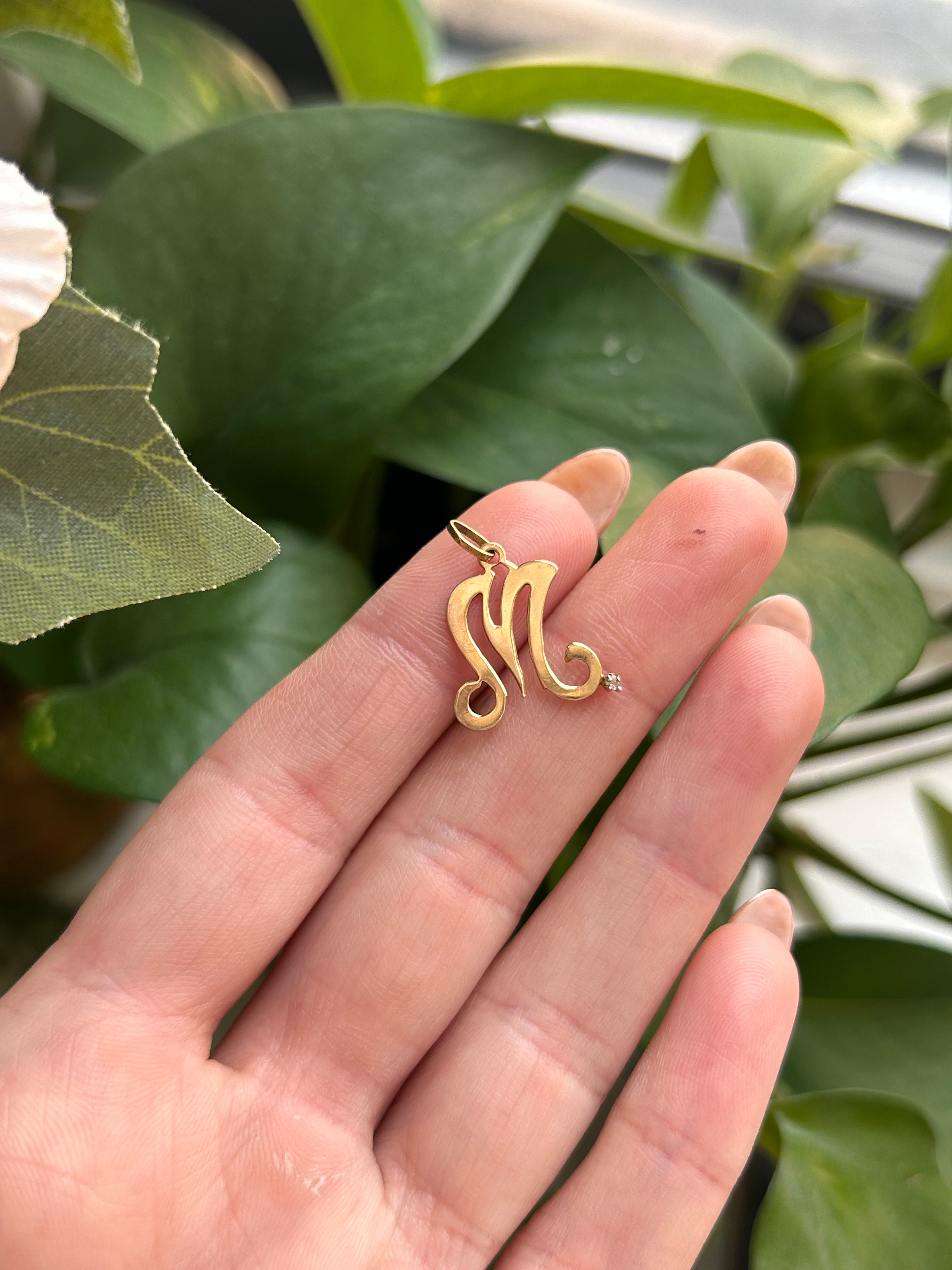 Cursive M charm