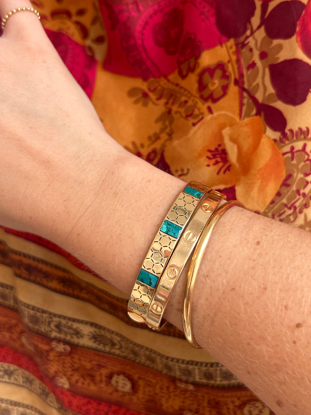 Honeycomb Turquoise Bangle