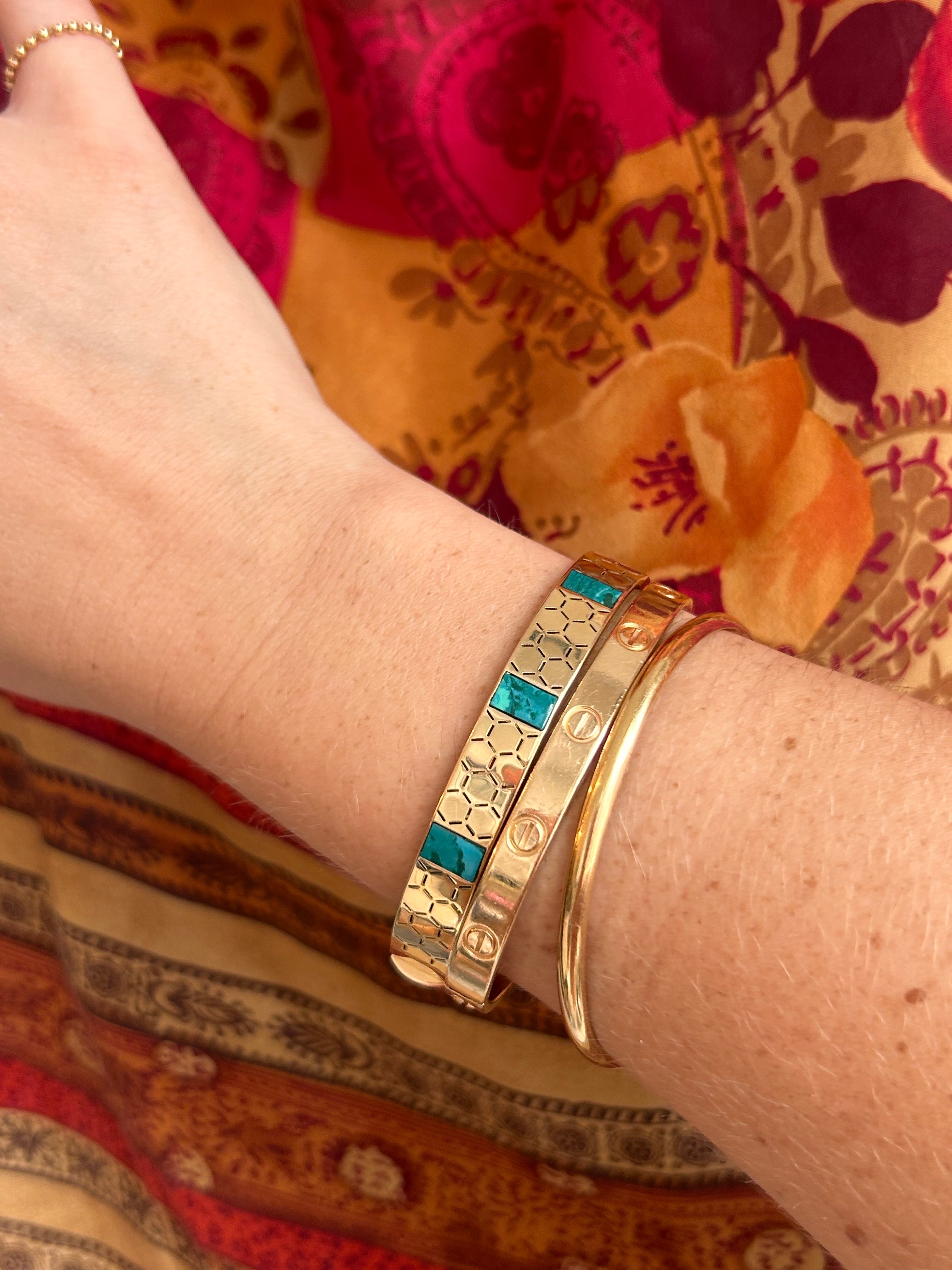 Honeycomb Turquoise Bangle