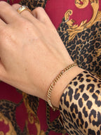 Solid Figaro Letter Charm Bracelet