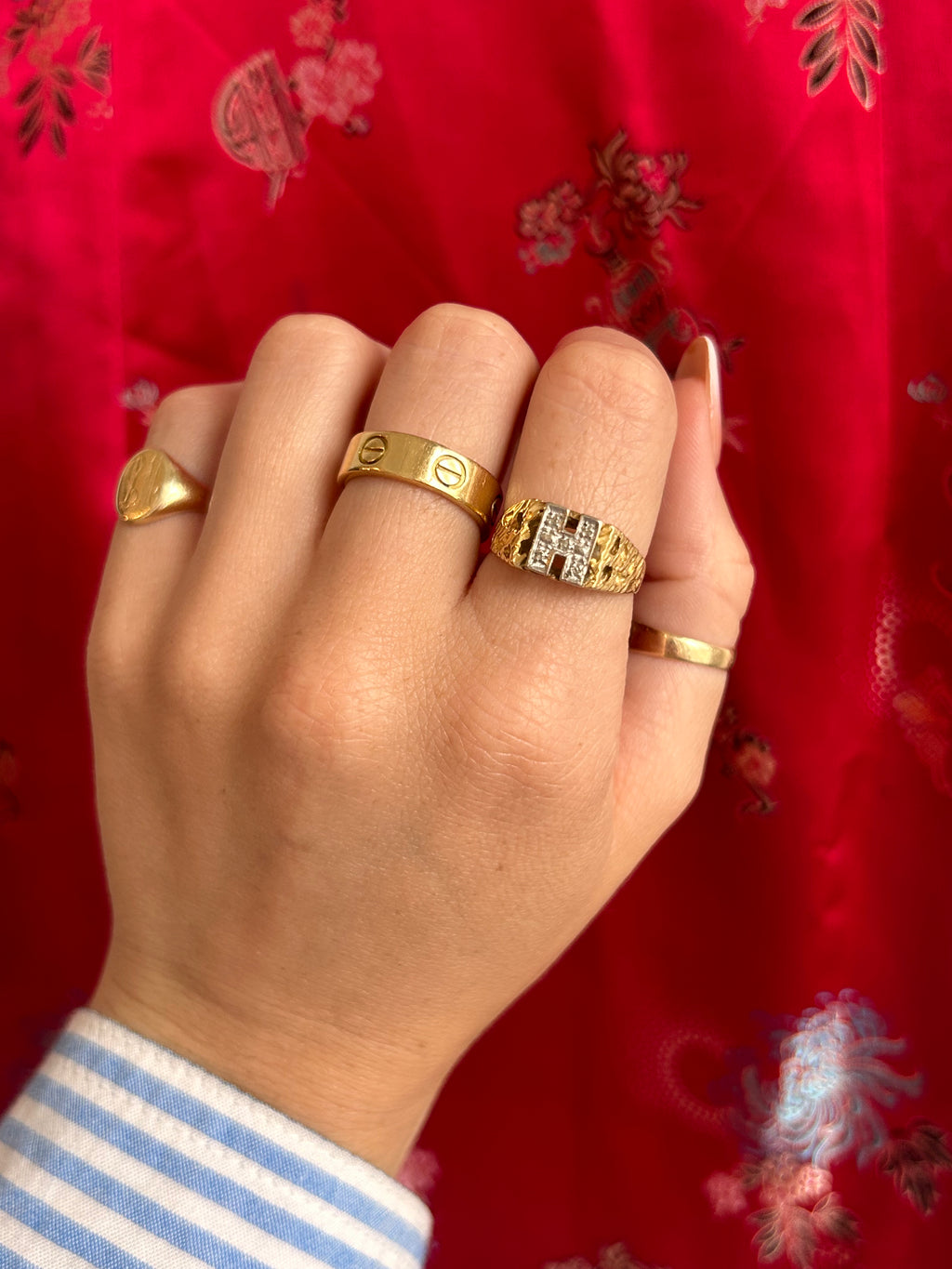 Diamond H Ring