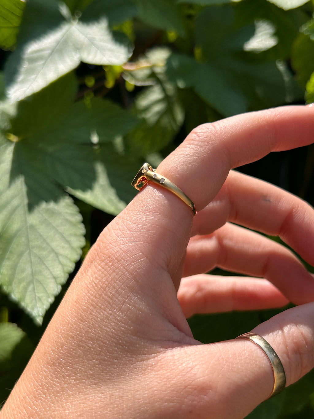 Garnet Heart Ring