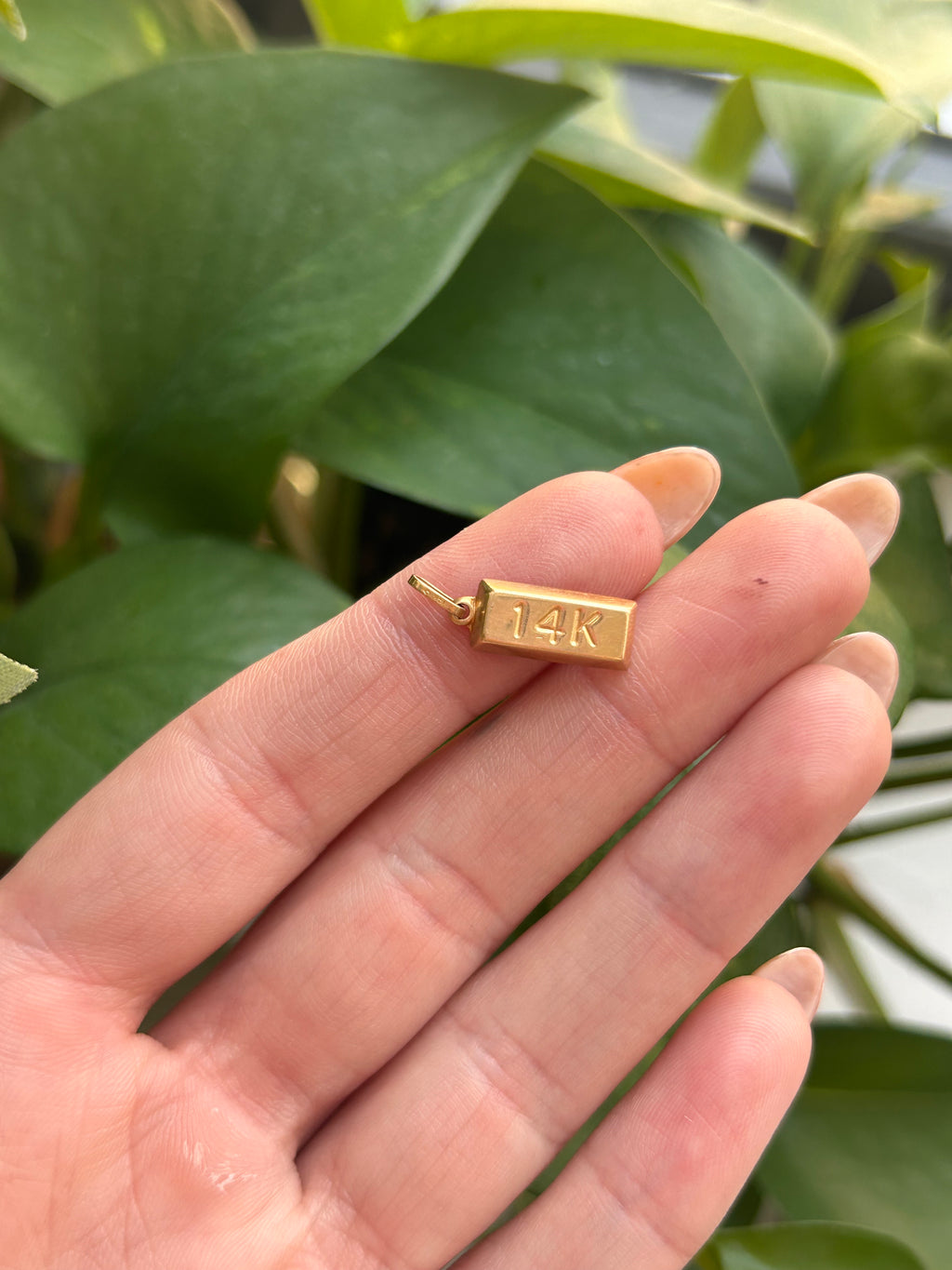 Mini 14k Bar Charm