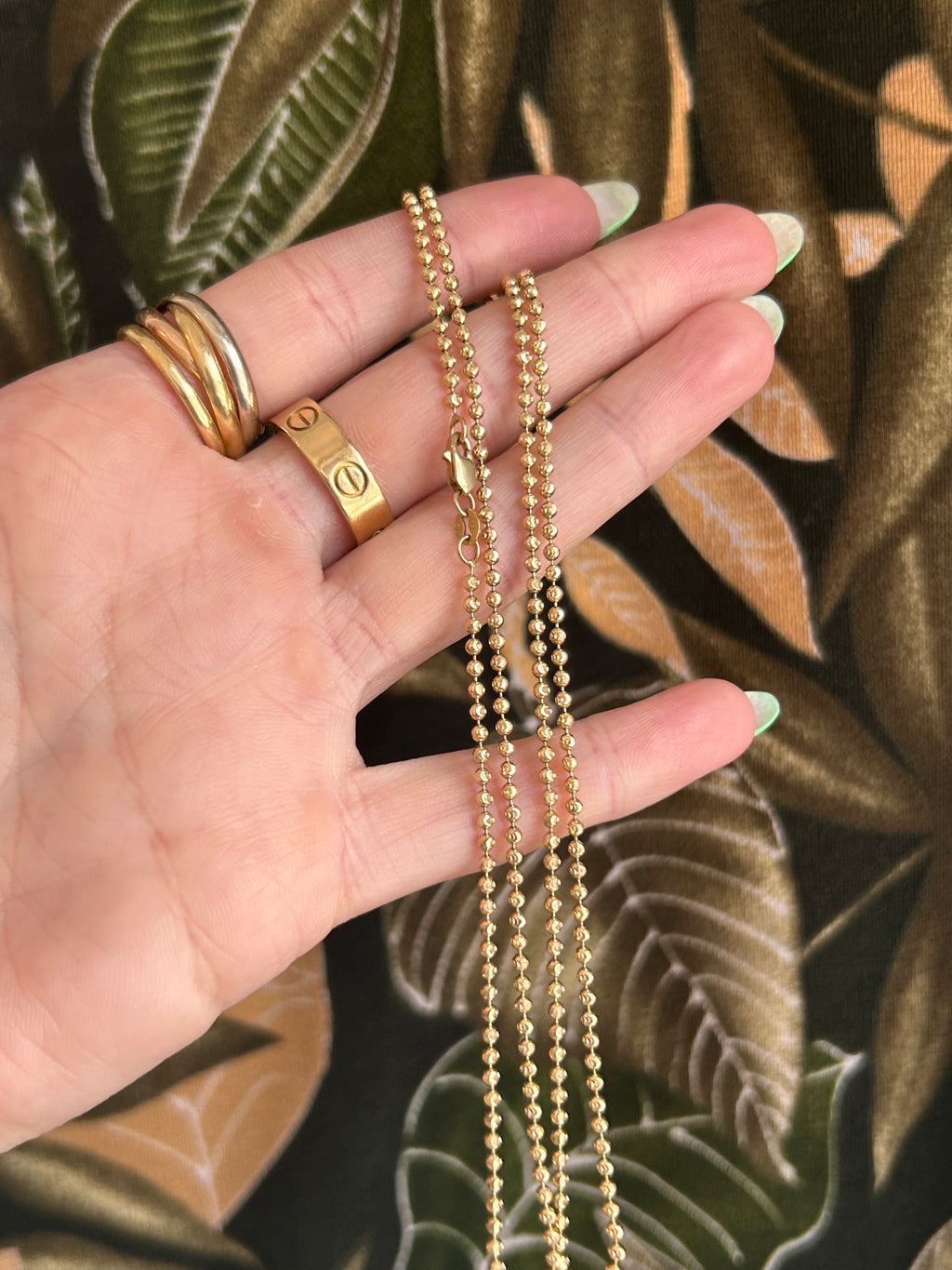 Diamond Cut Solid Ball Chain