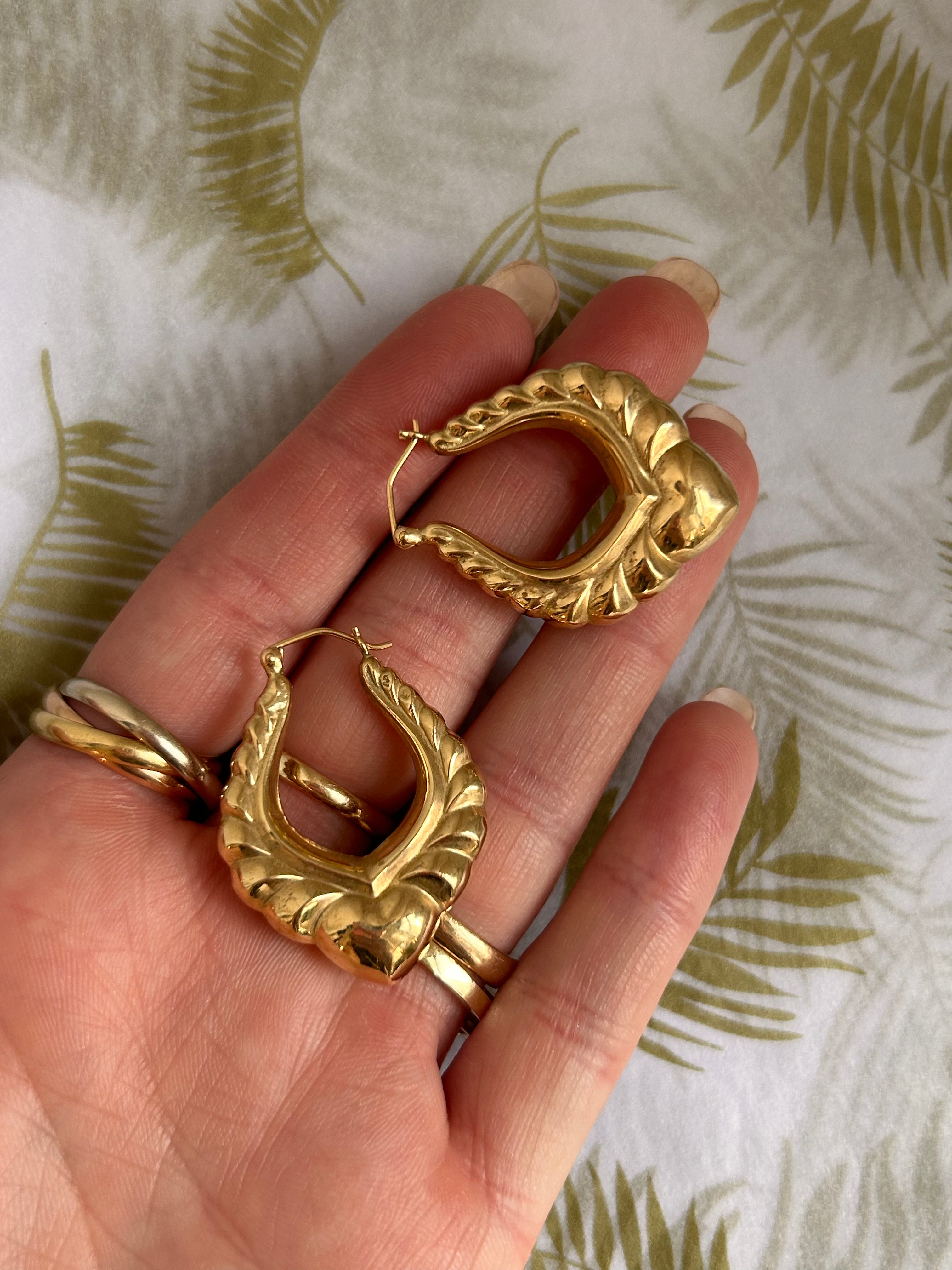 Chunky Croissant Heart Hoops