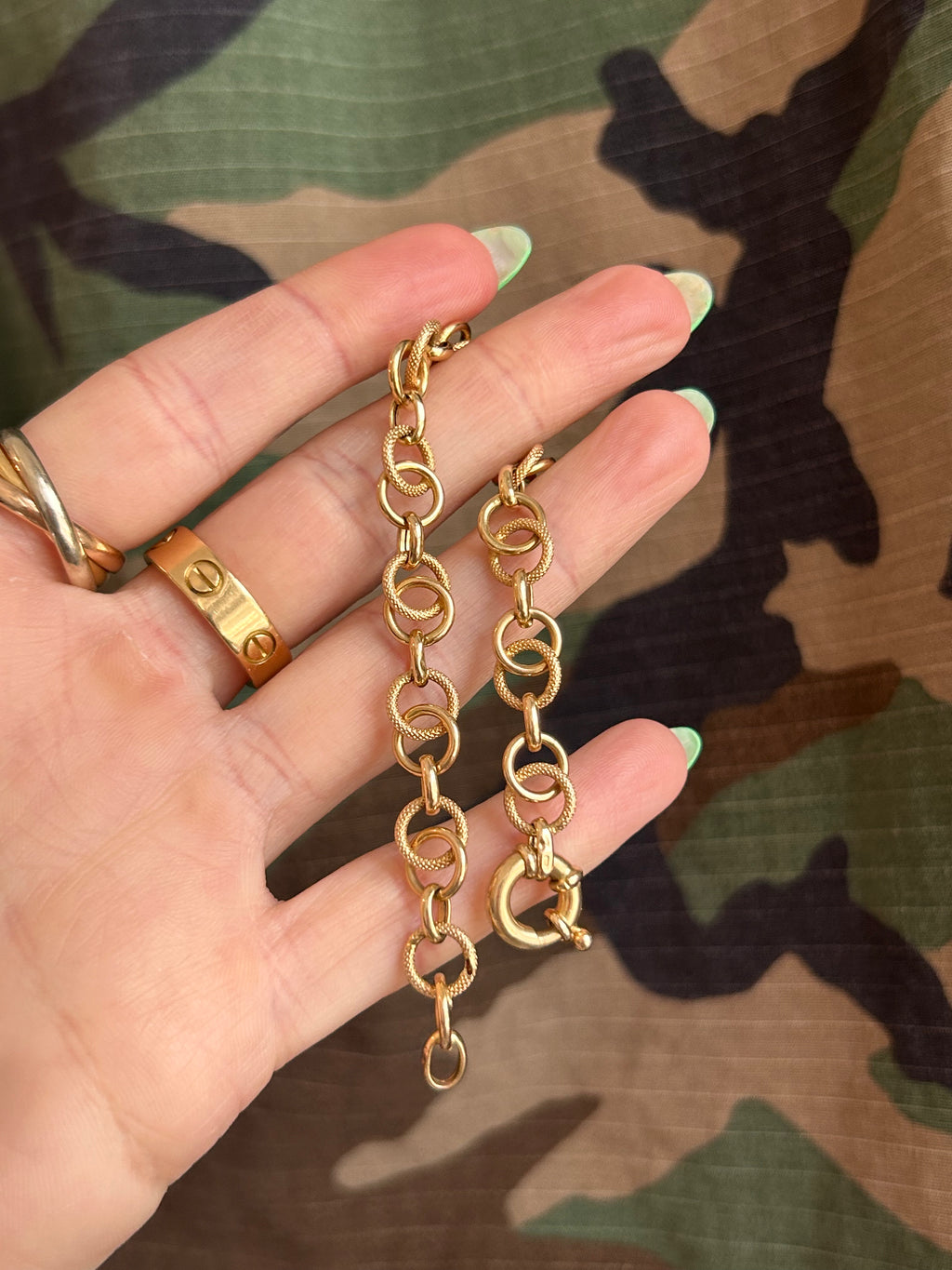 Textured Charm Bracelet