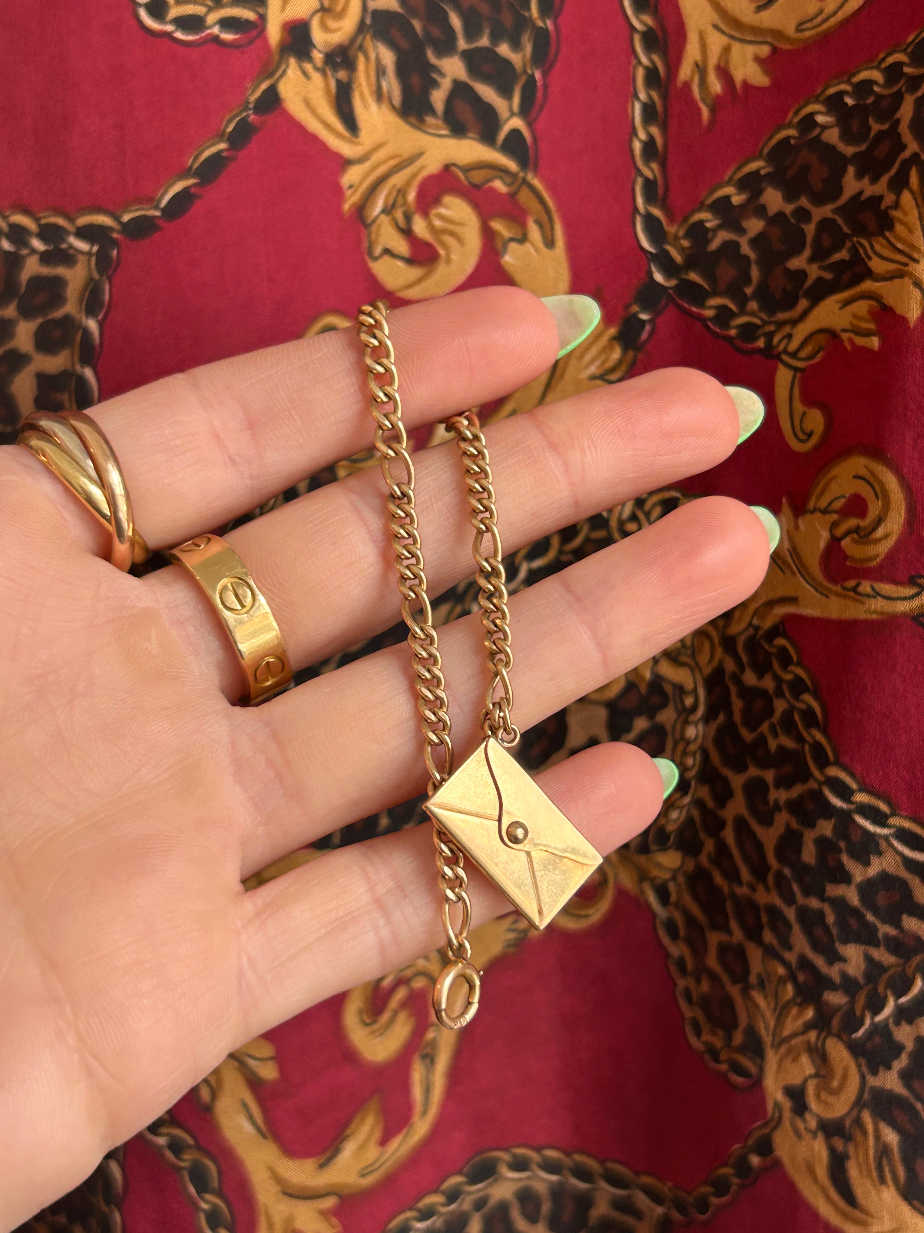 Solid Figaro Letter Charm Bracelet