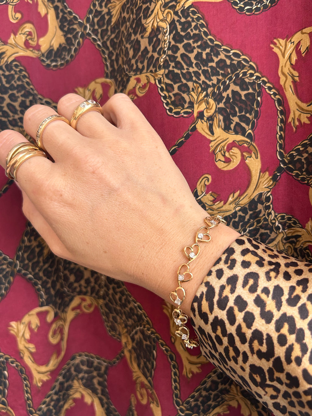 Diamond Tilted Heart Bracelet