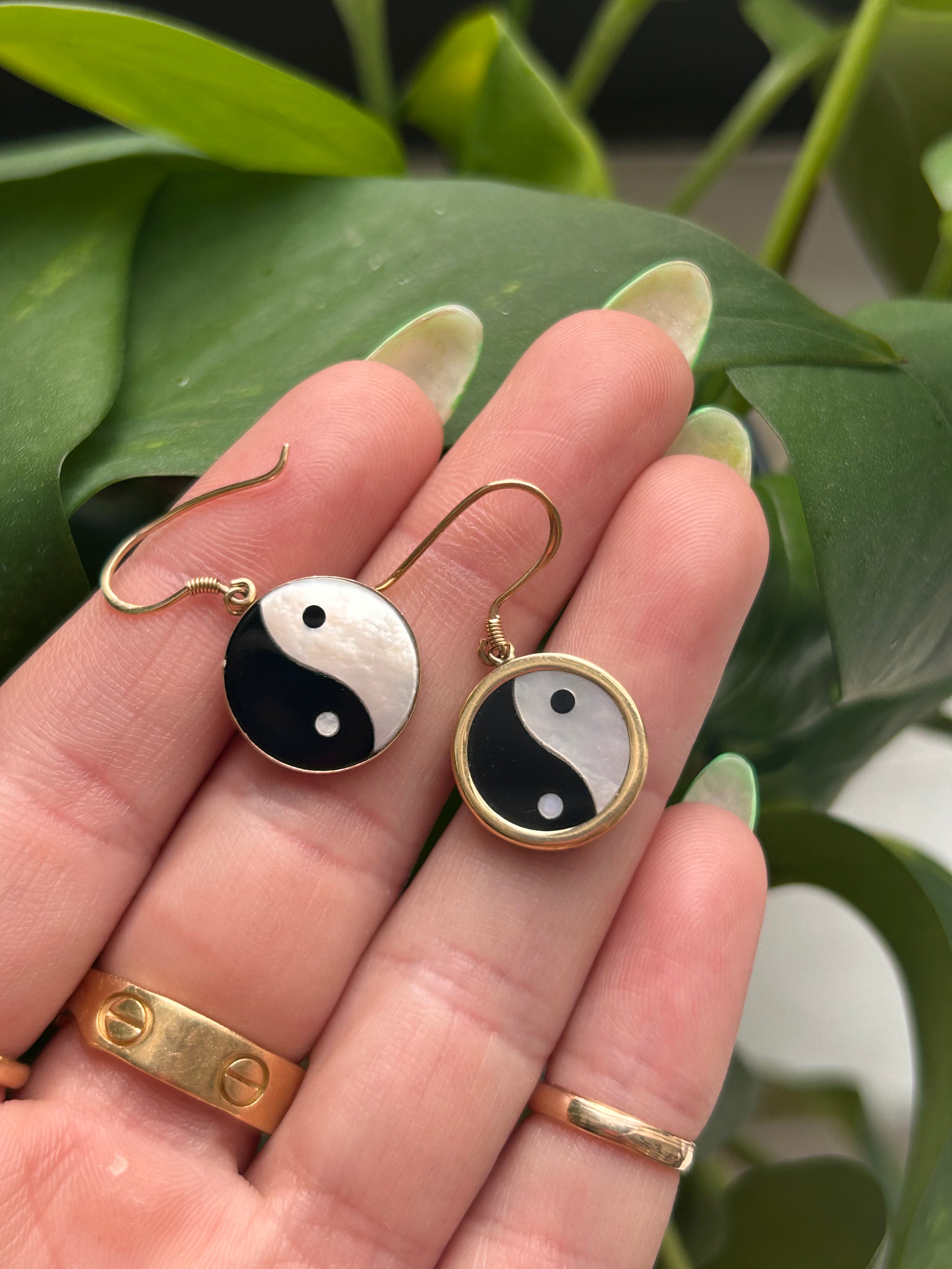 Yin & Yang Bezel Earrings