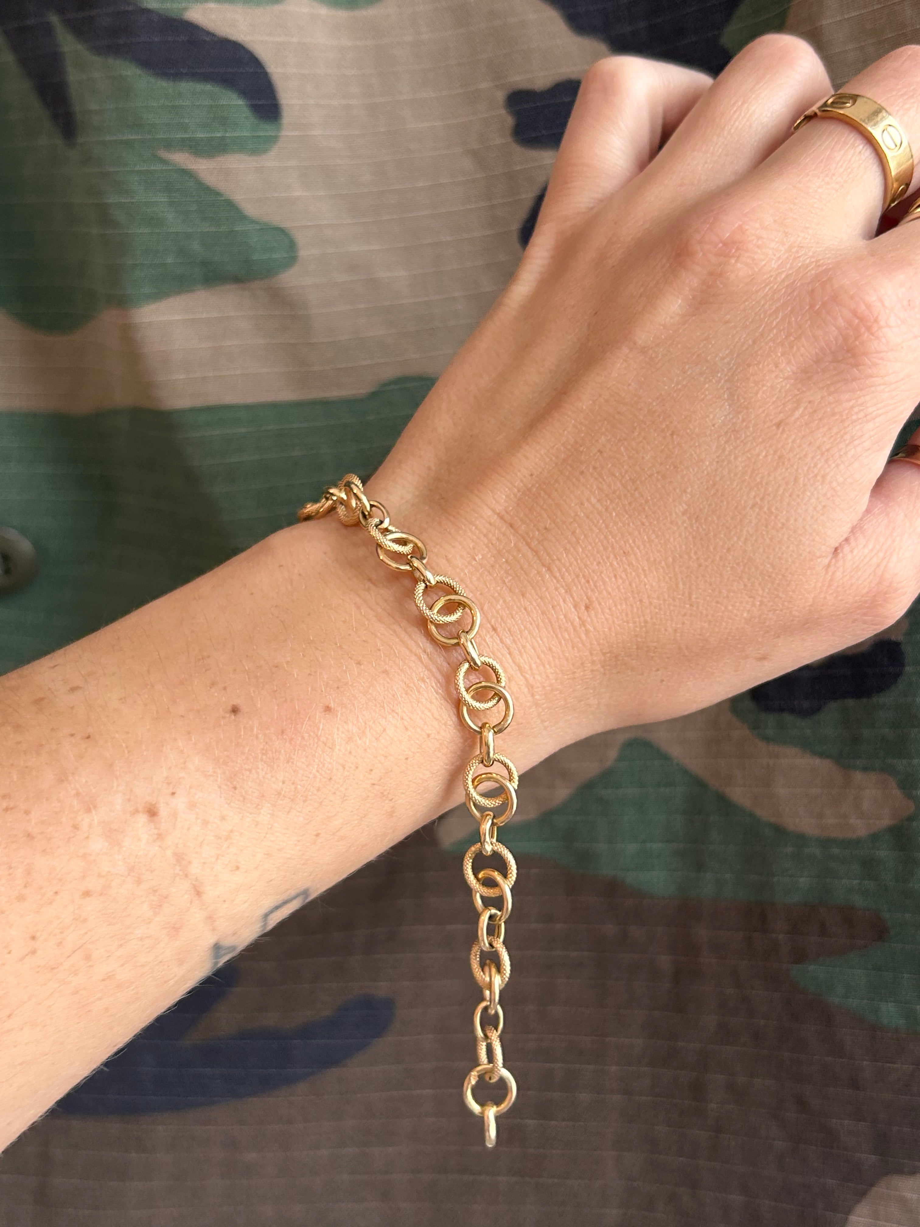 Textured Charm Bracelet