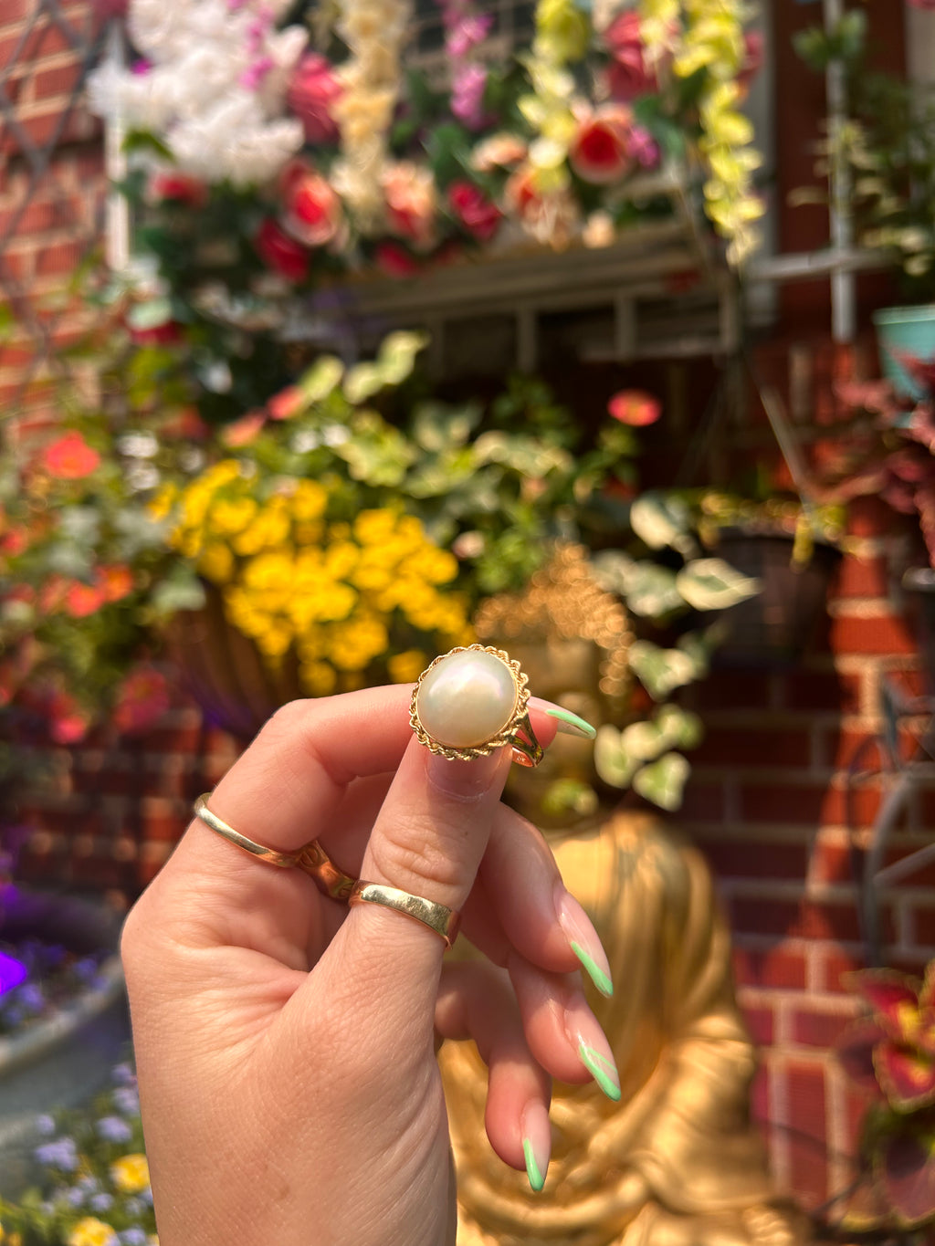 Mother of Pearl Planet Ring