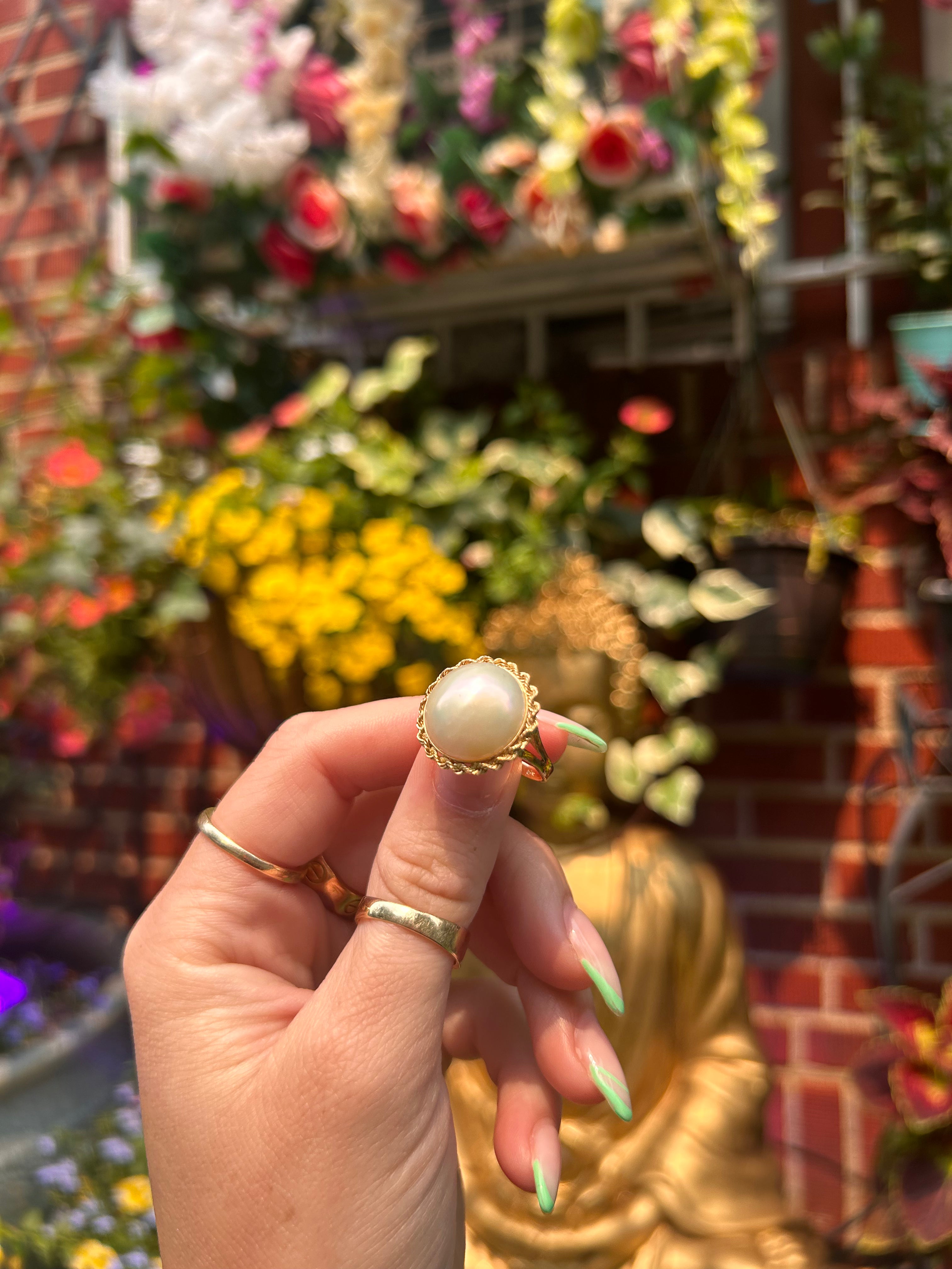 Mother of Pearl Planet Ring