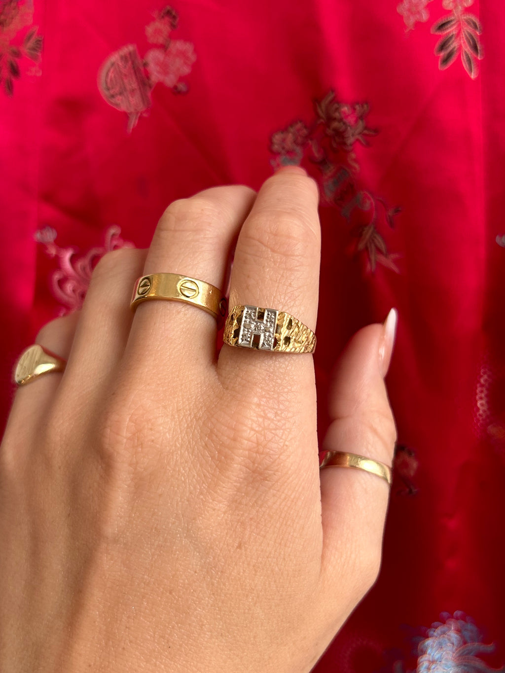 Diamond H Ring